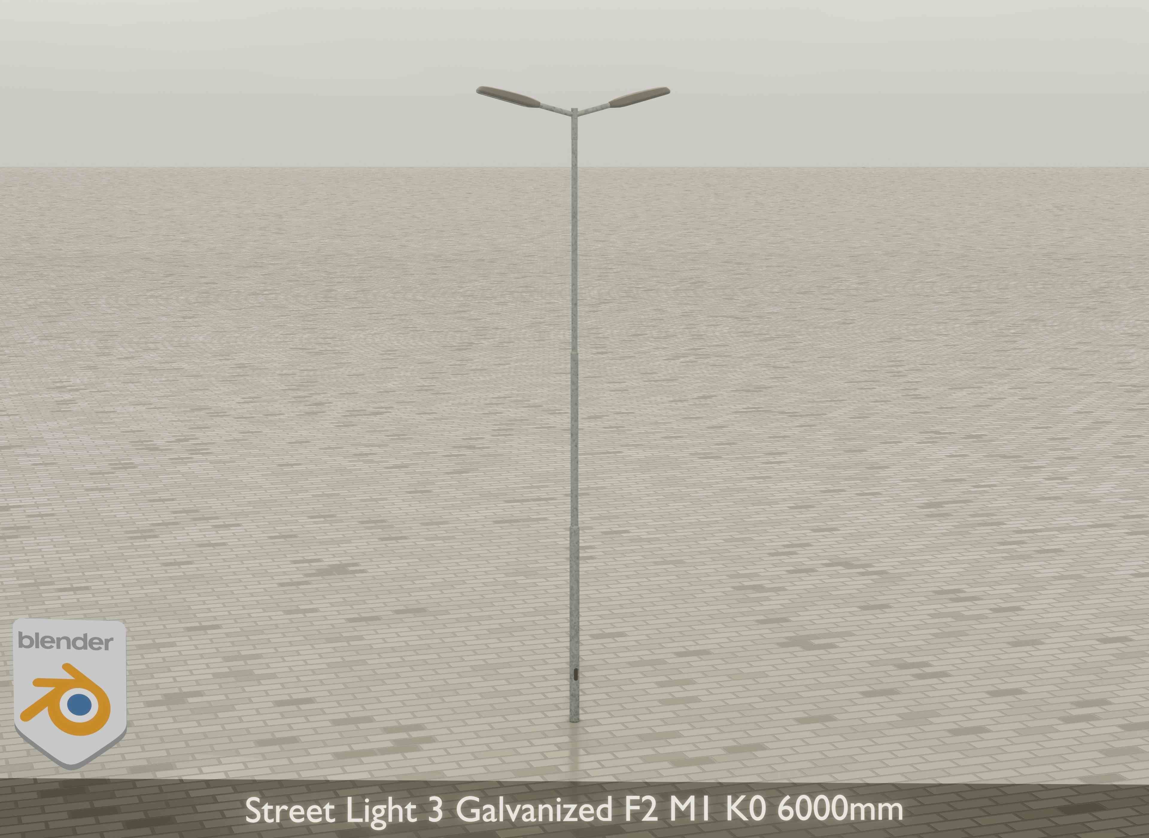 Street Light 3 Galvanized F2 M1 K0 6000 mm Low-poly 3D model_18