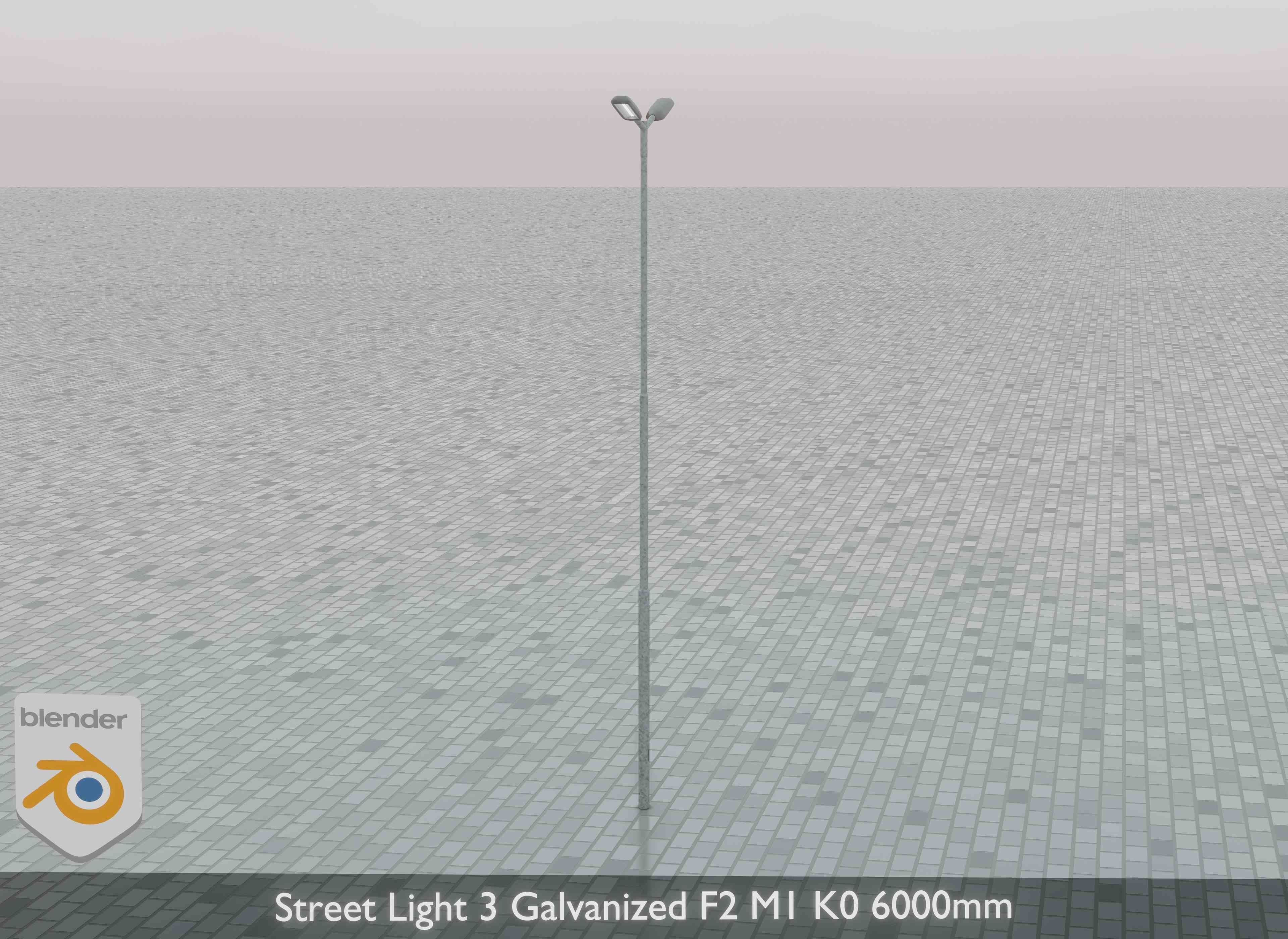 Street Light 3 Galvanized F2 M1 K0 6000 mm Low-poly 3D model_33