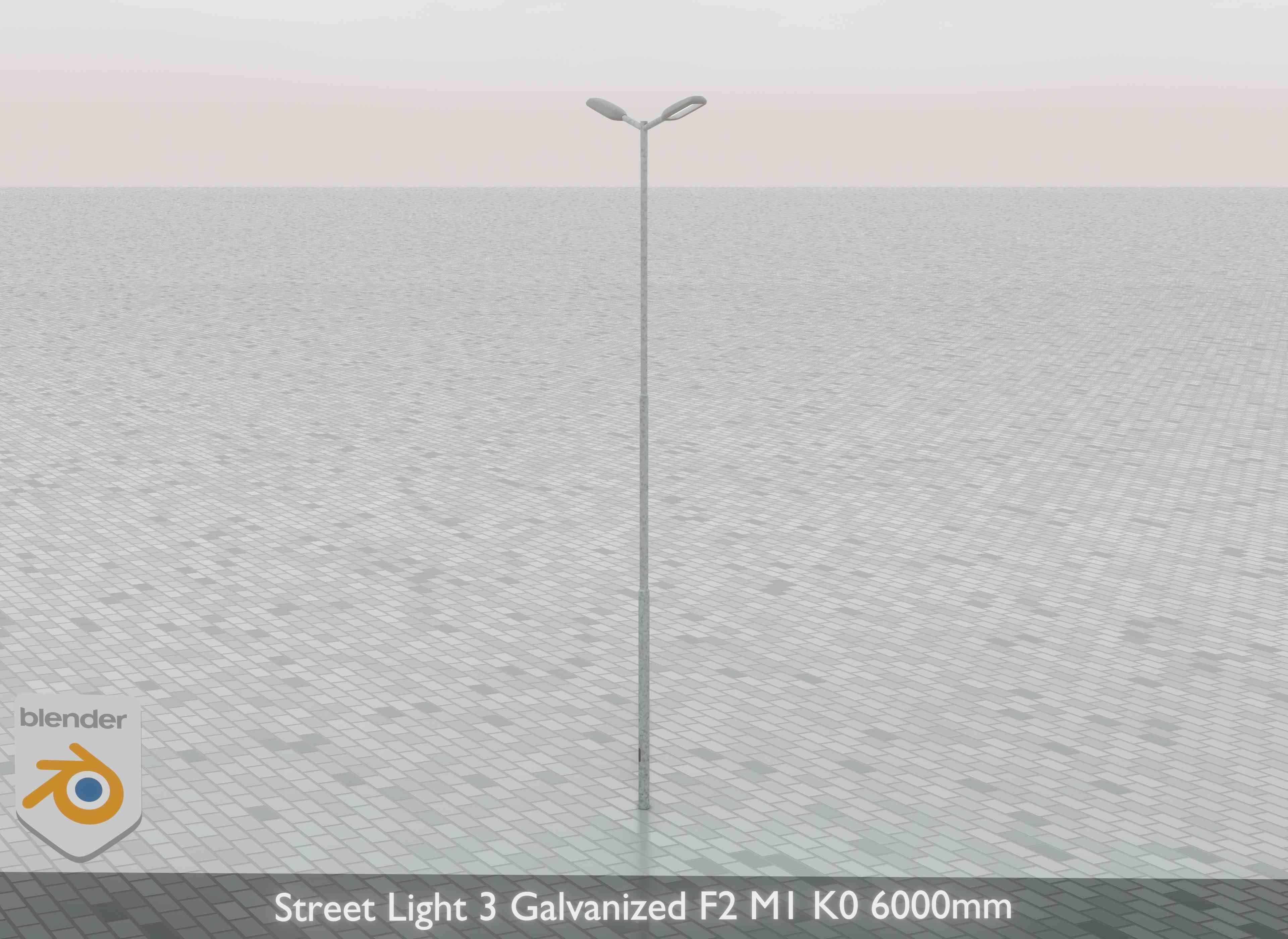 Street Light 3 Galvanized F2 M1 K0 6000 mm Low-poly 3D model_31