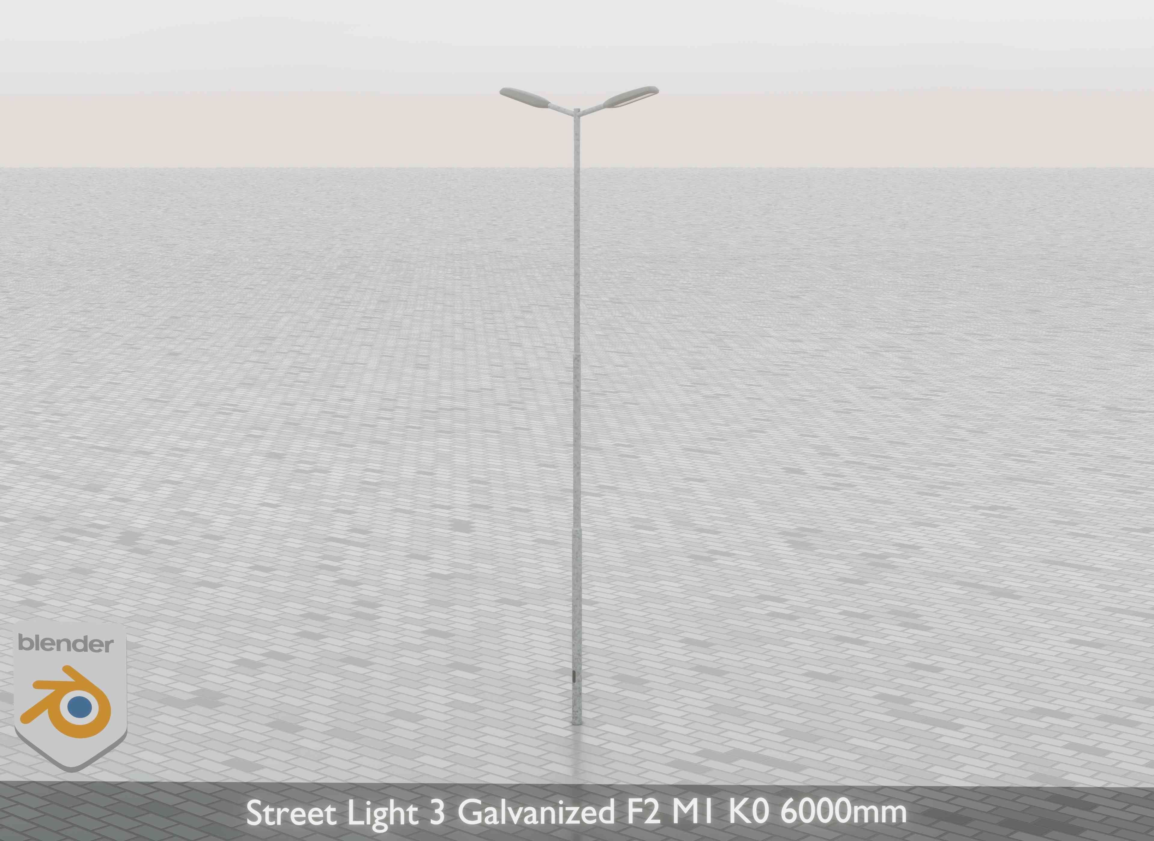 Street Light 3 Galvanized F2 M1 K0 6000 mm Low-poly 3D model_30