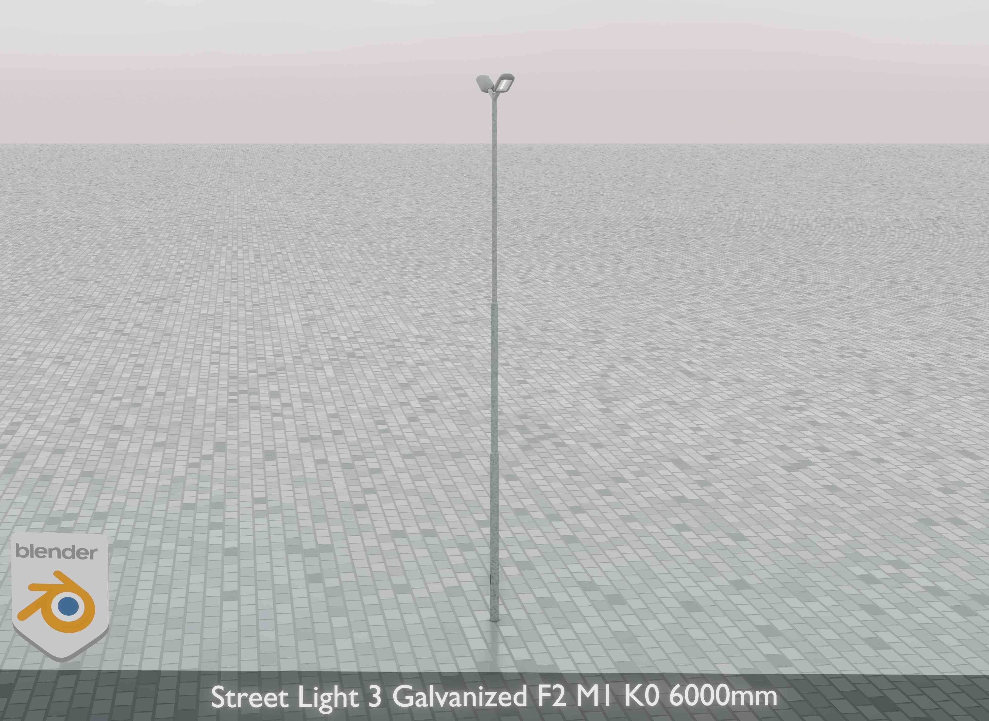 Street Light 3 Galvanized F2 M1 K0 6000 mm Low-poly 3D model_32