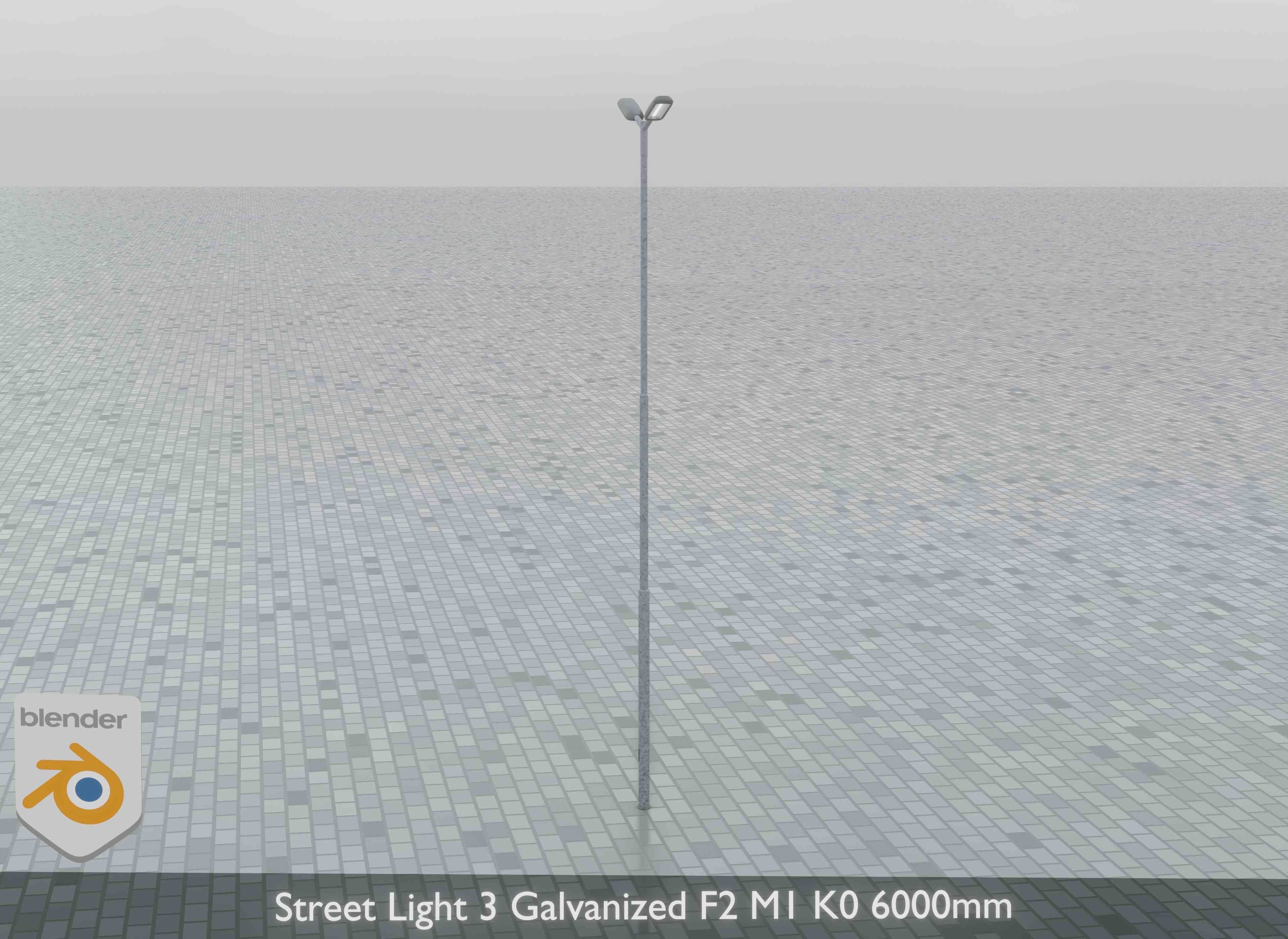 Street Light 3 Galvanized F2 M1 K0 6000 mm Low-poly 3D model_5