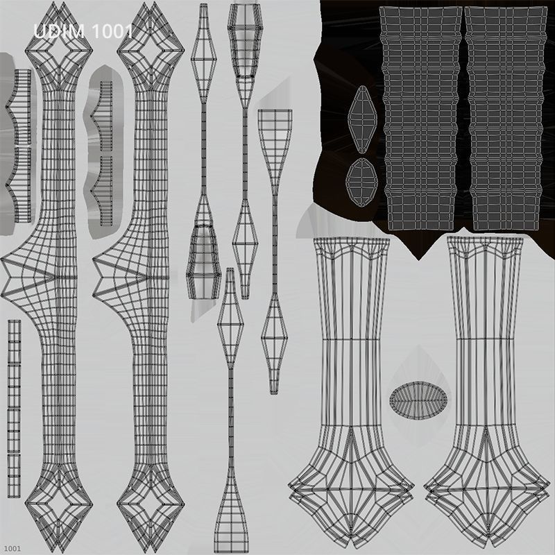 Collection medieval swords 01-05 plus old textures and sheaths 3D model_13