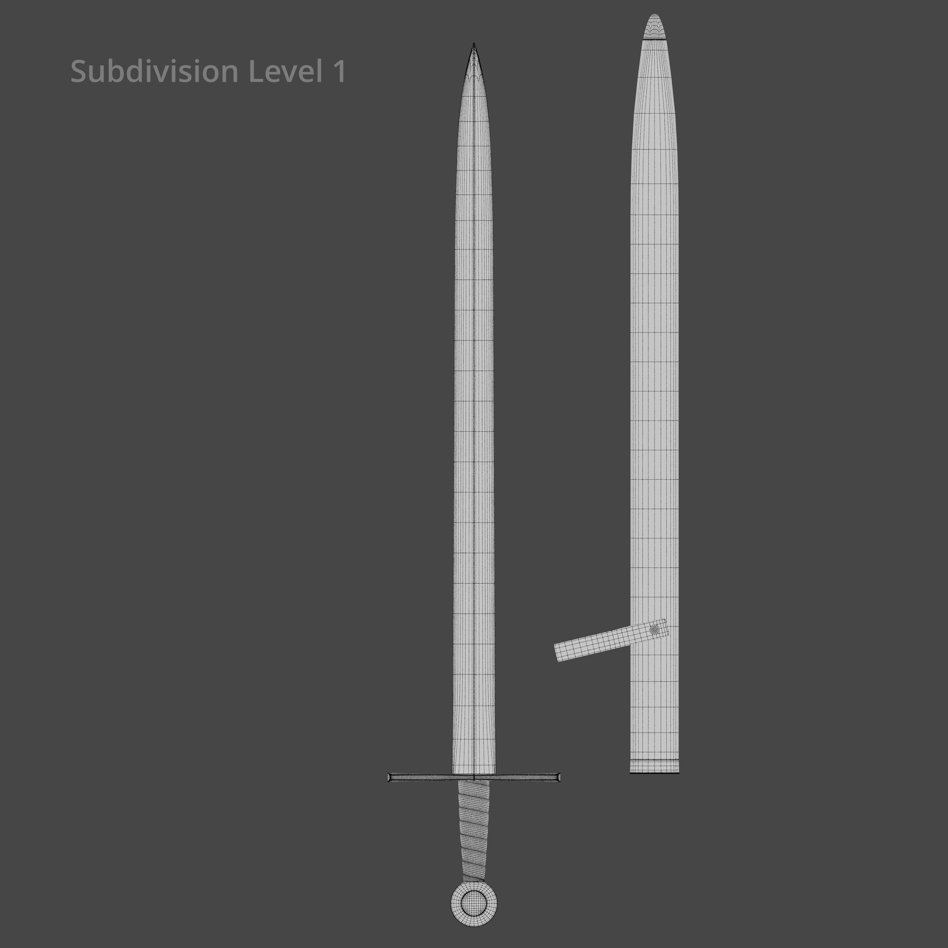 Collection medieval swords 01-05 plus old textures and sheaths 3D model_61