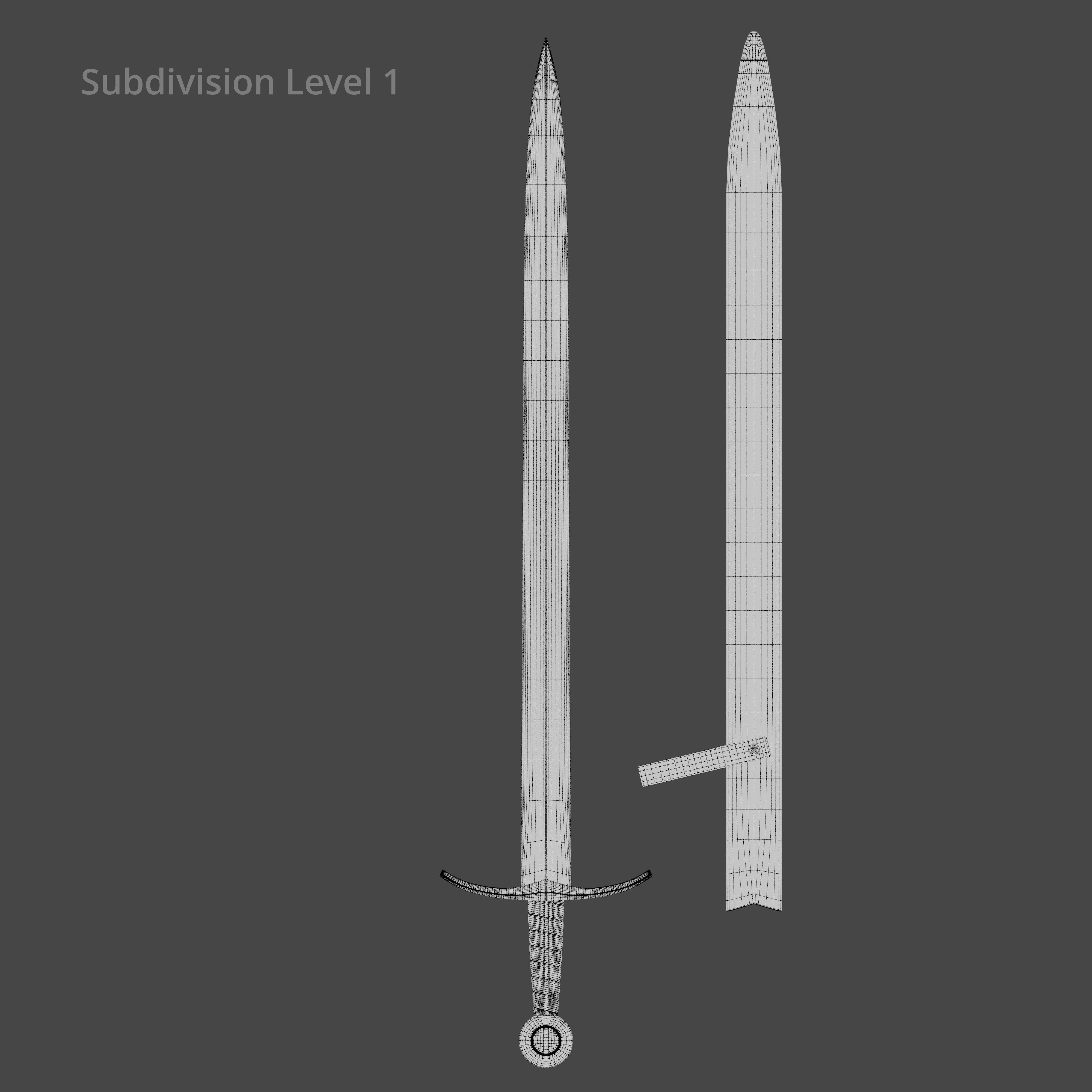 Collection medieval swords 01-05 plus old textures and sheaths 3D model_50