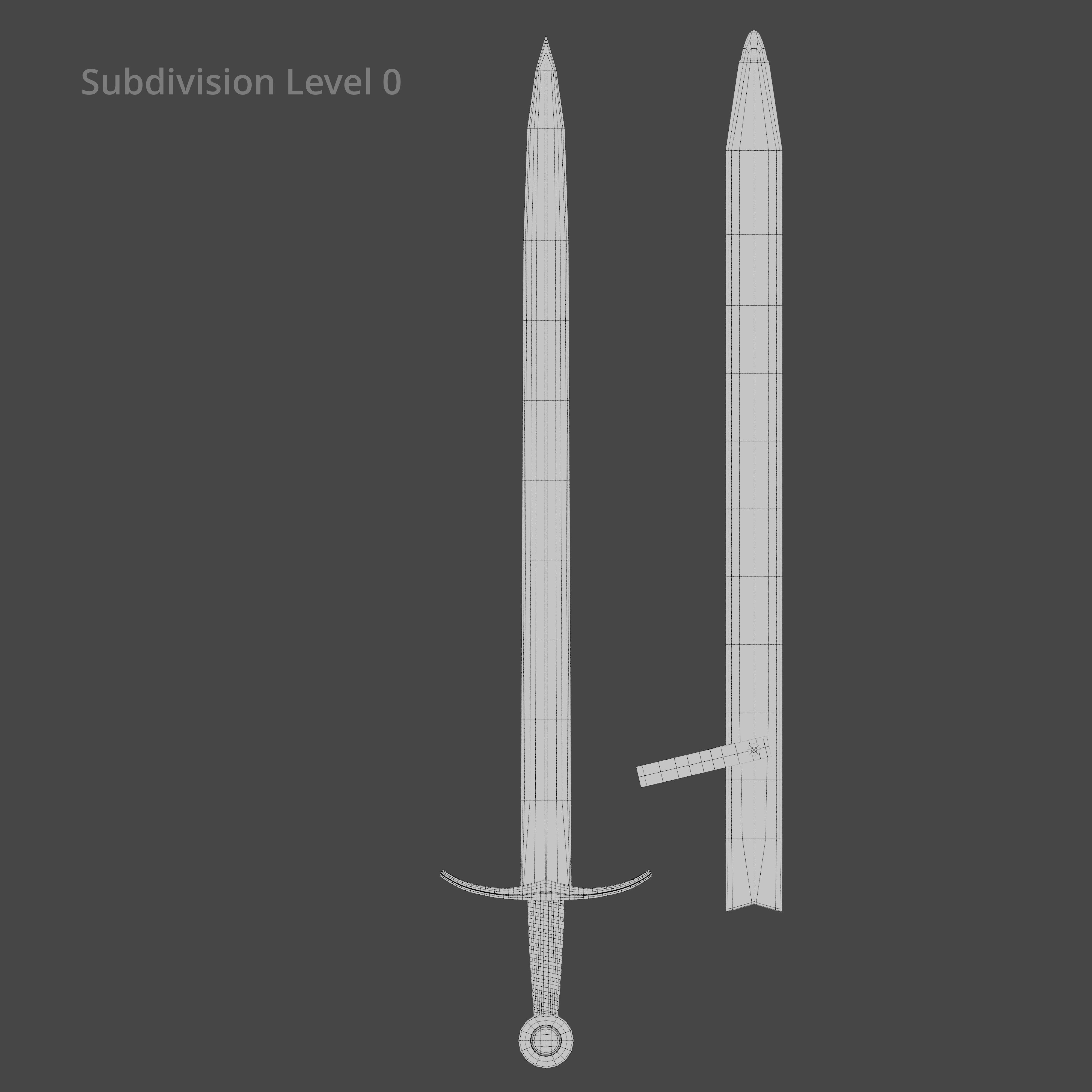 Collection medieval swords 01-05 plus old textures and sheaths 3D model_49