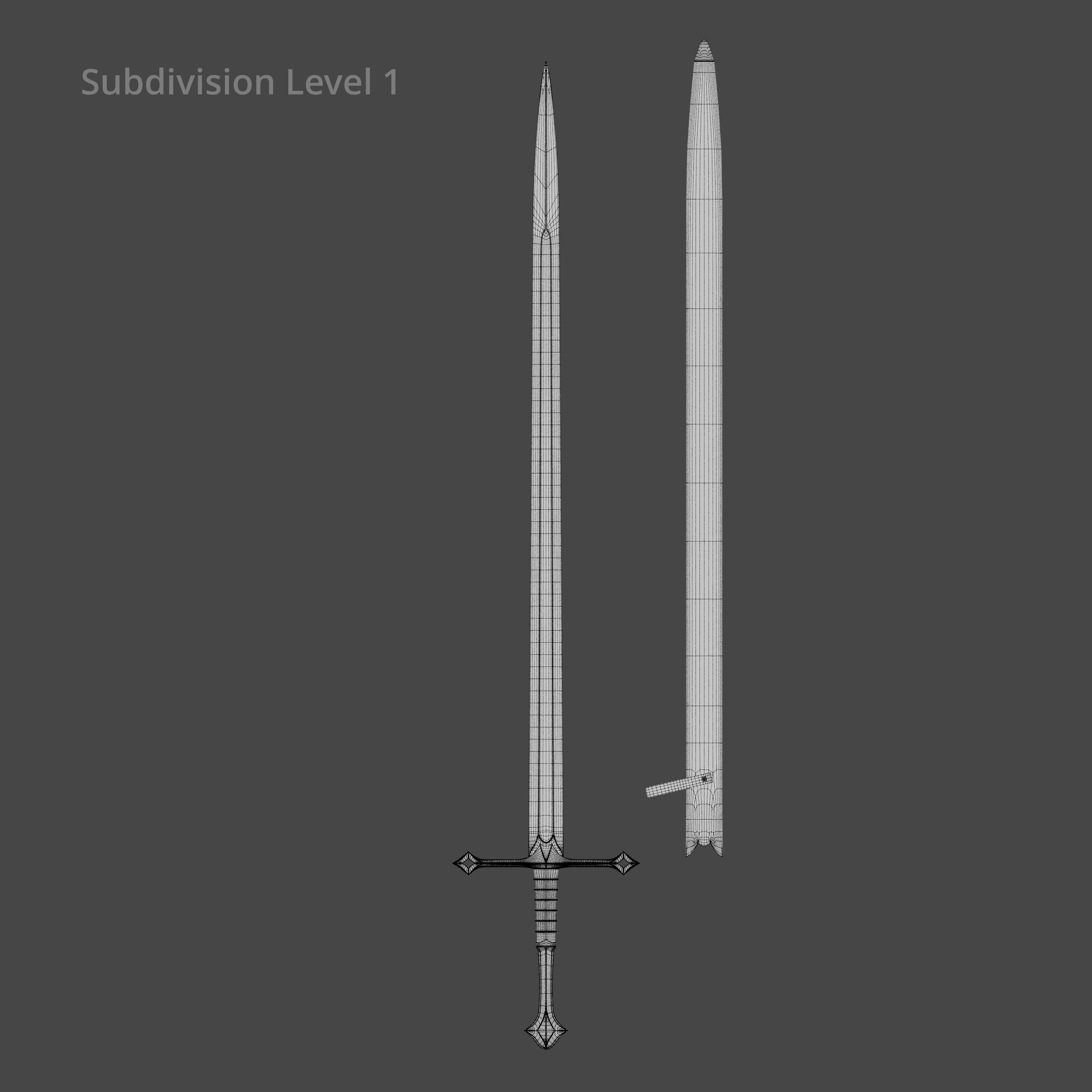 Collection medieval swords 01-05 plus old textures and sheaths 3D model_17