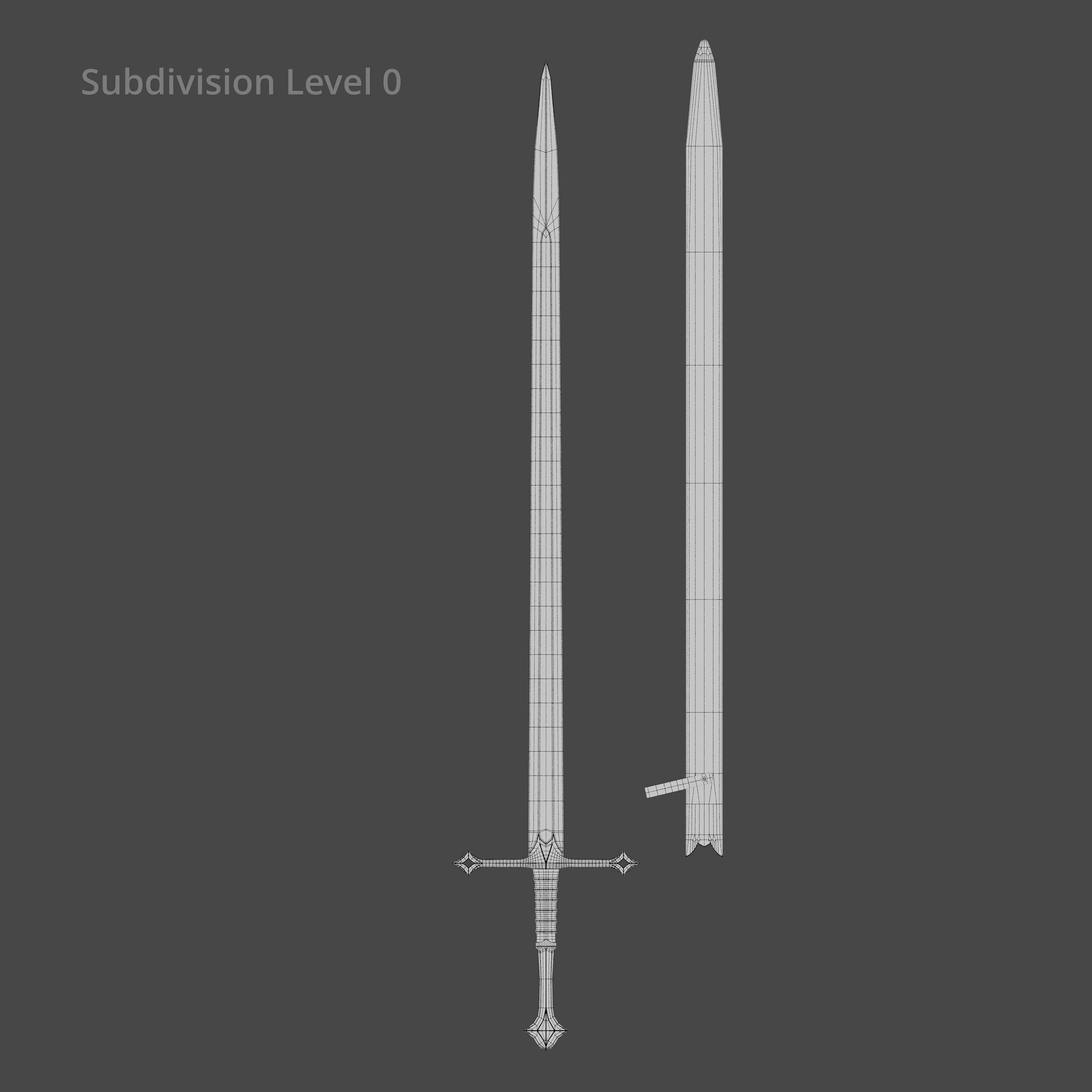 Collection medieval swords 01-05 plus old textures and sheaths 3D model_16