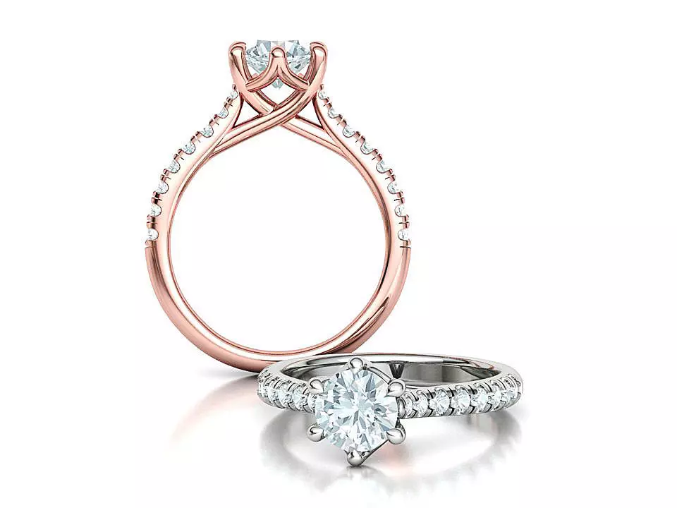 Trellis Solitaire Ring 1CT stone Engagement Ring 3dmodel 3D print model