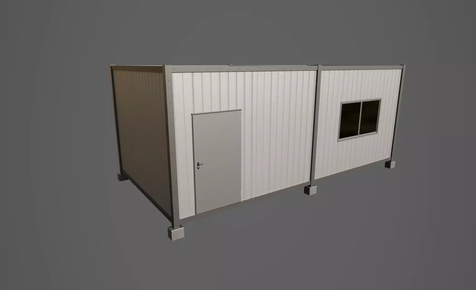Container box Low-poly 3D model_0