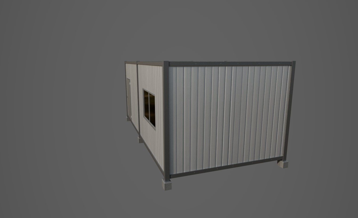 Container box Low-poly 3D model_3
