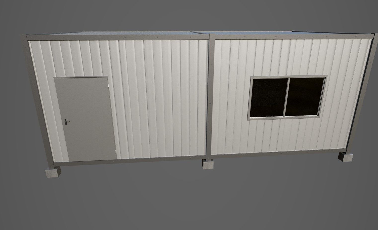 Container box Low-poly 3D model_1