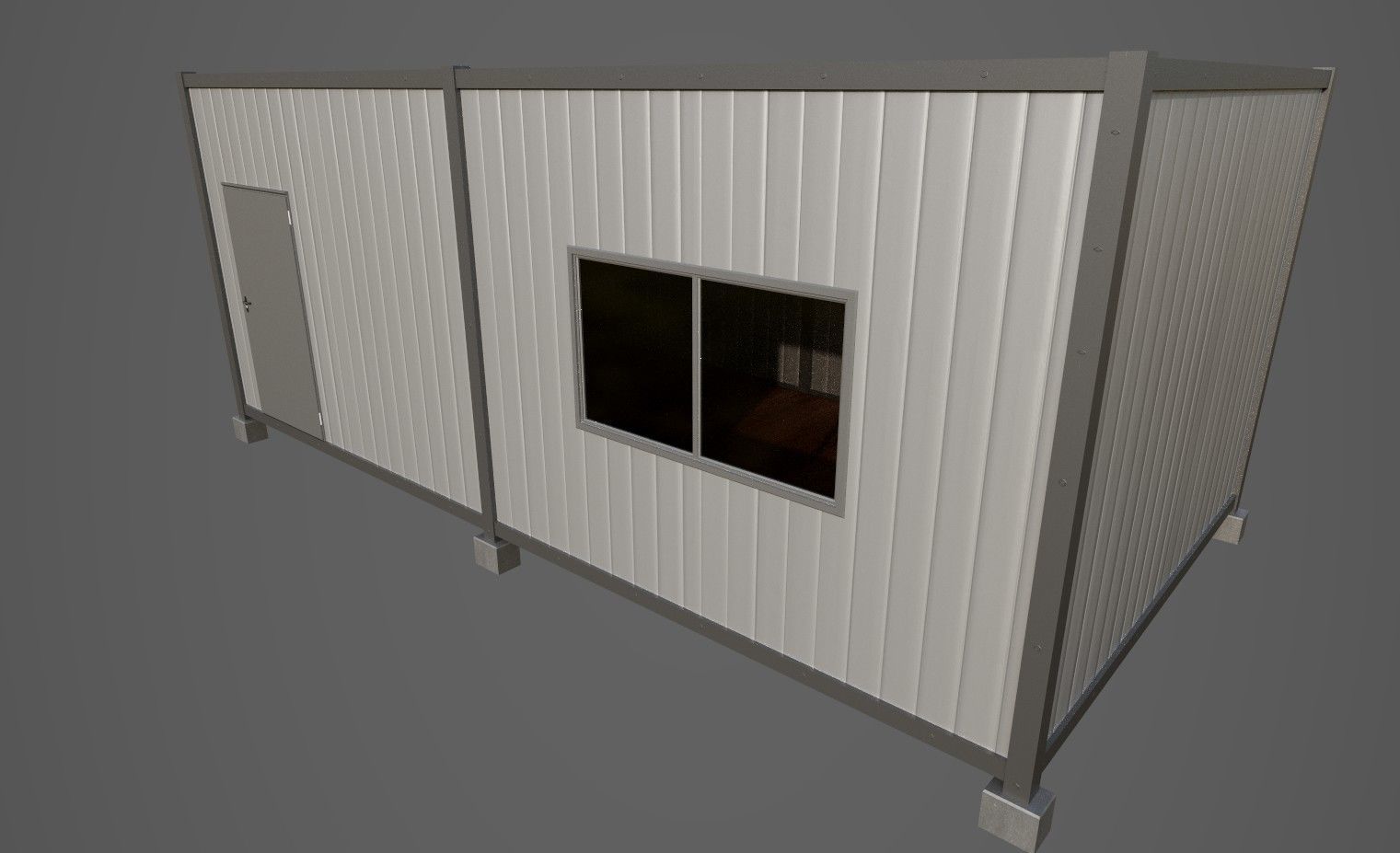 Container box Low-poly 3D model_2