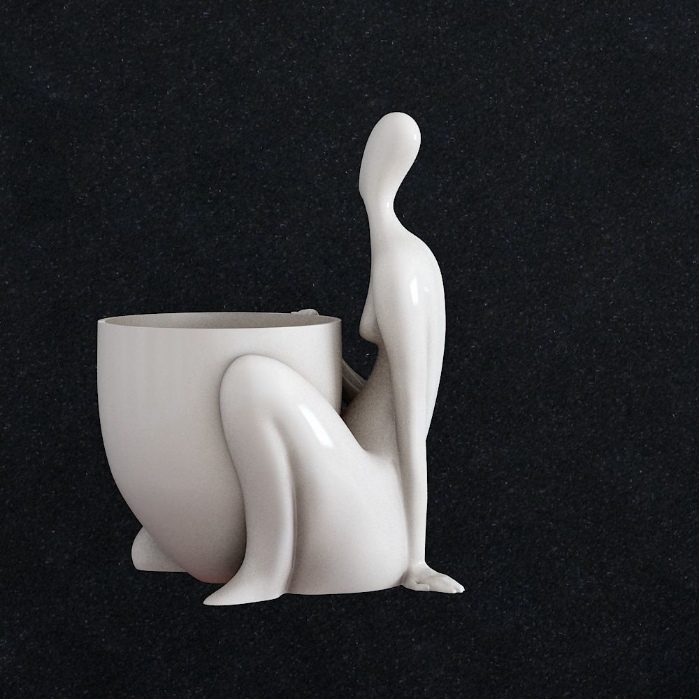 Vase girl 3D print model_2