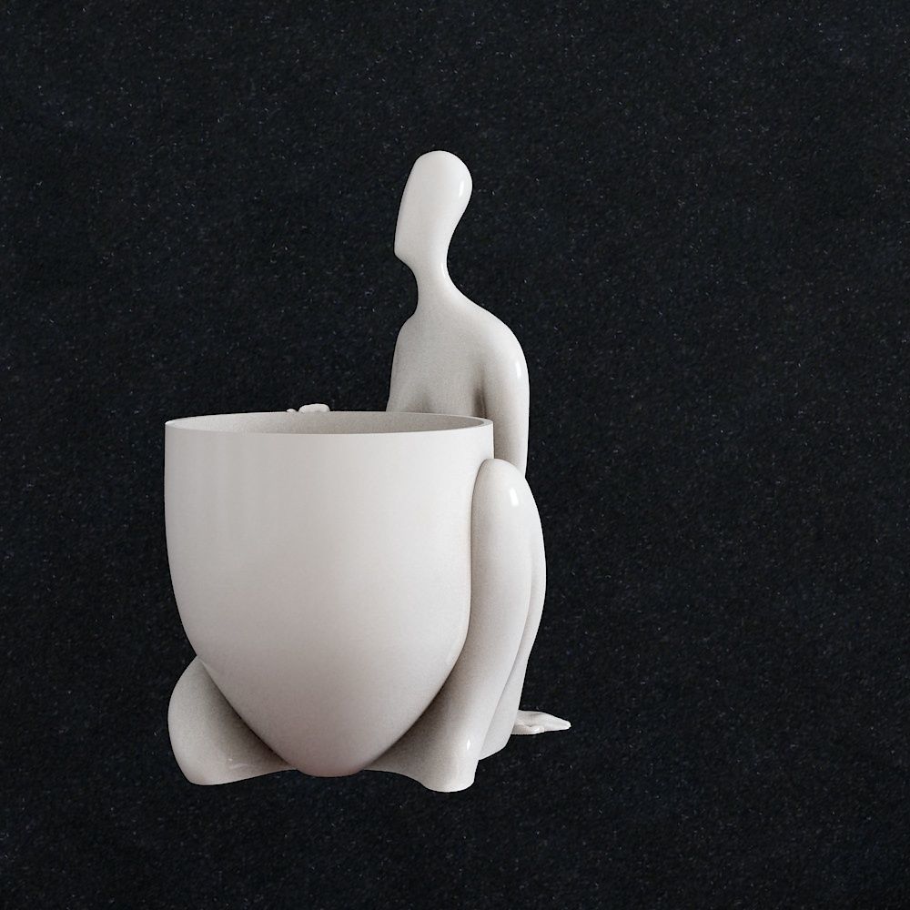 Vase girl 3D print model_1