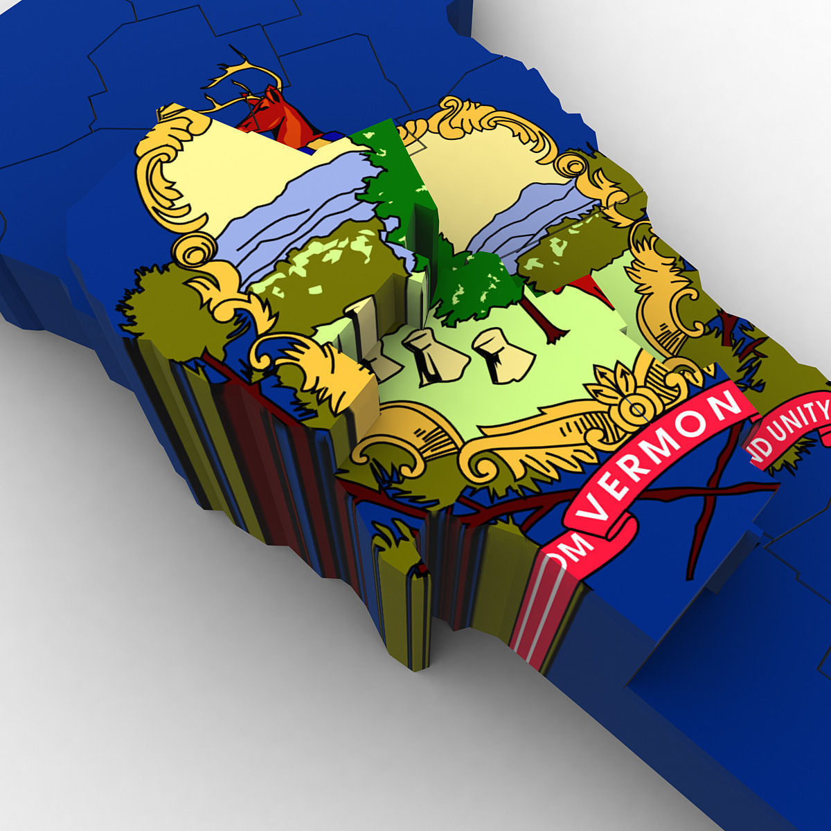 Vermont Political Map 3D model_4