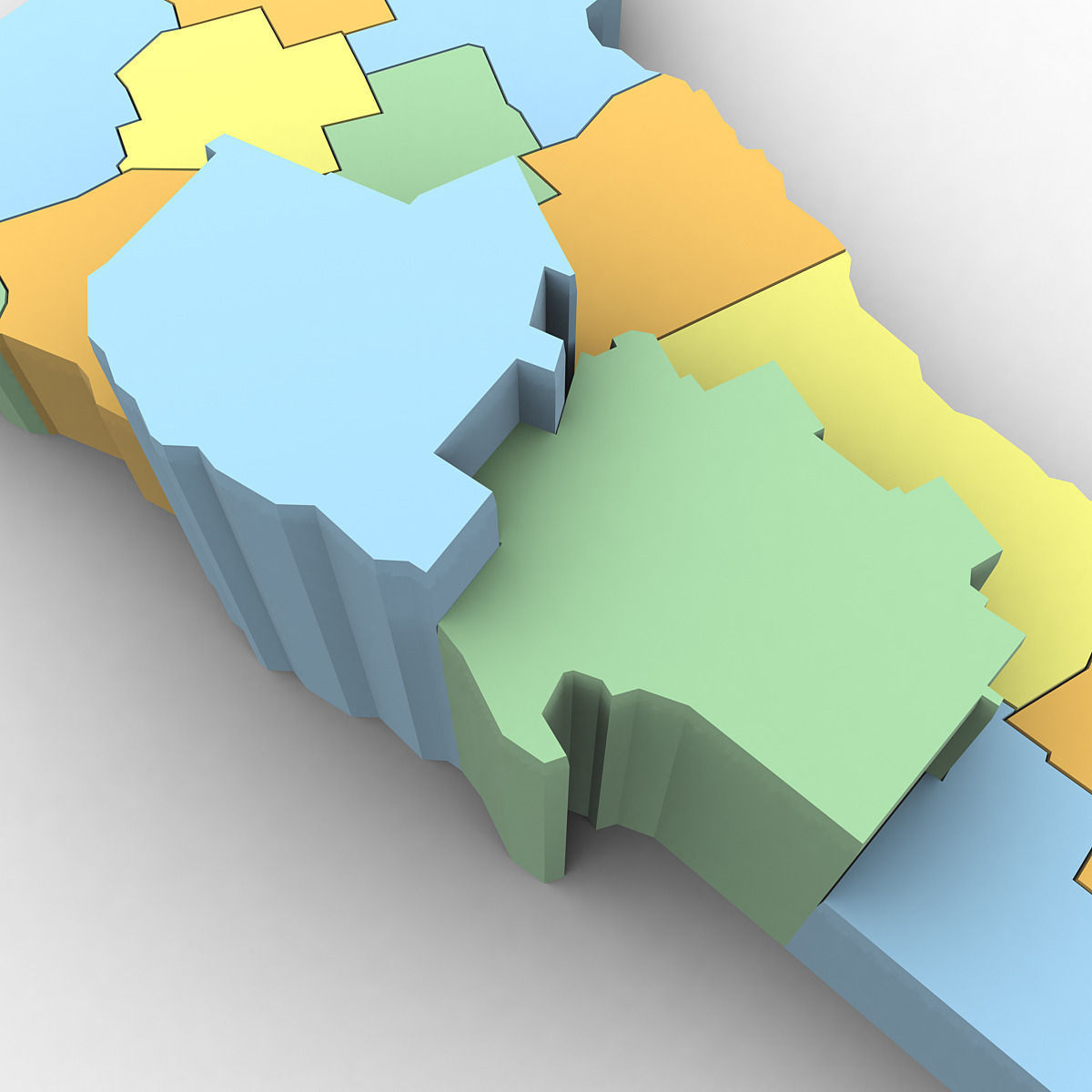 Vermont Political Map 3D model_5