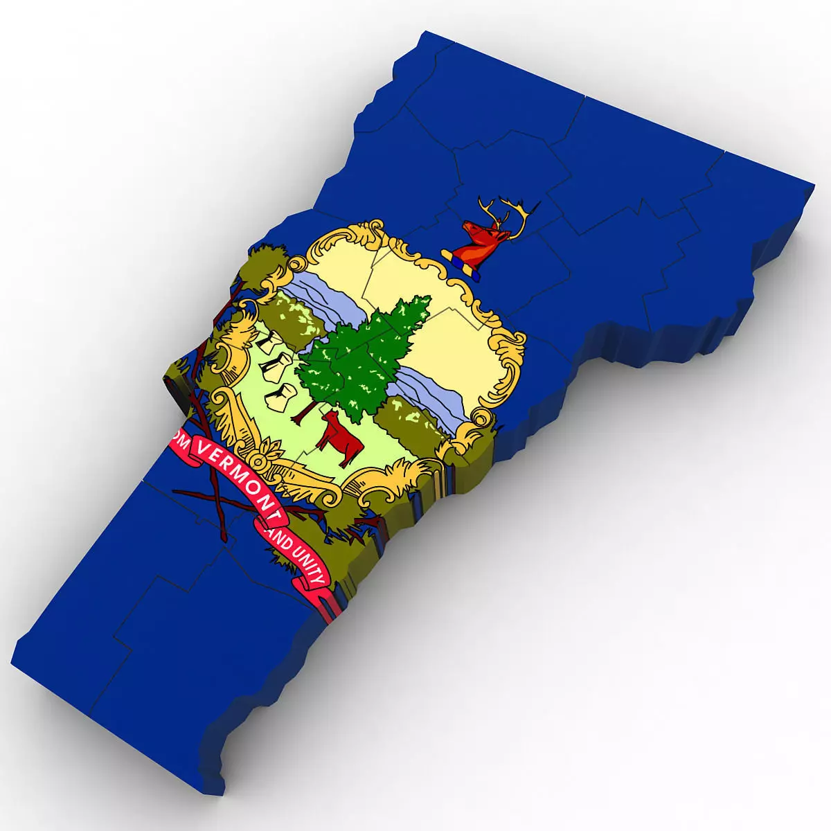 Vermont Political Map 3D model_0