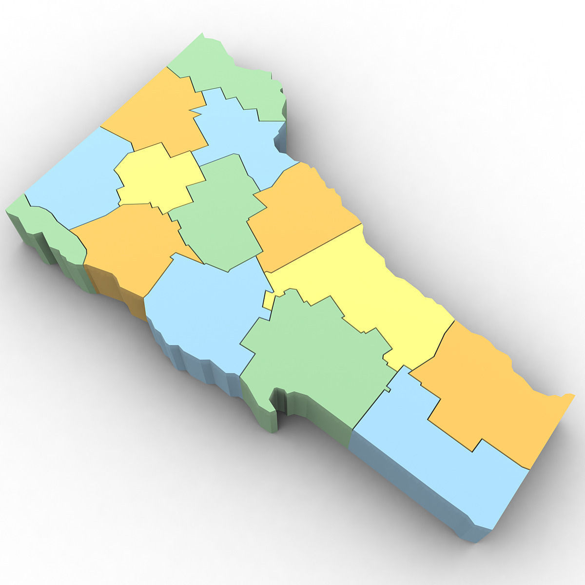 Vermont Political Map 3D model_3