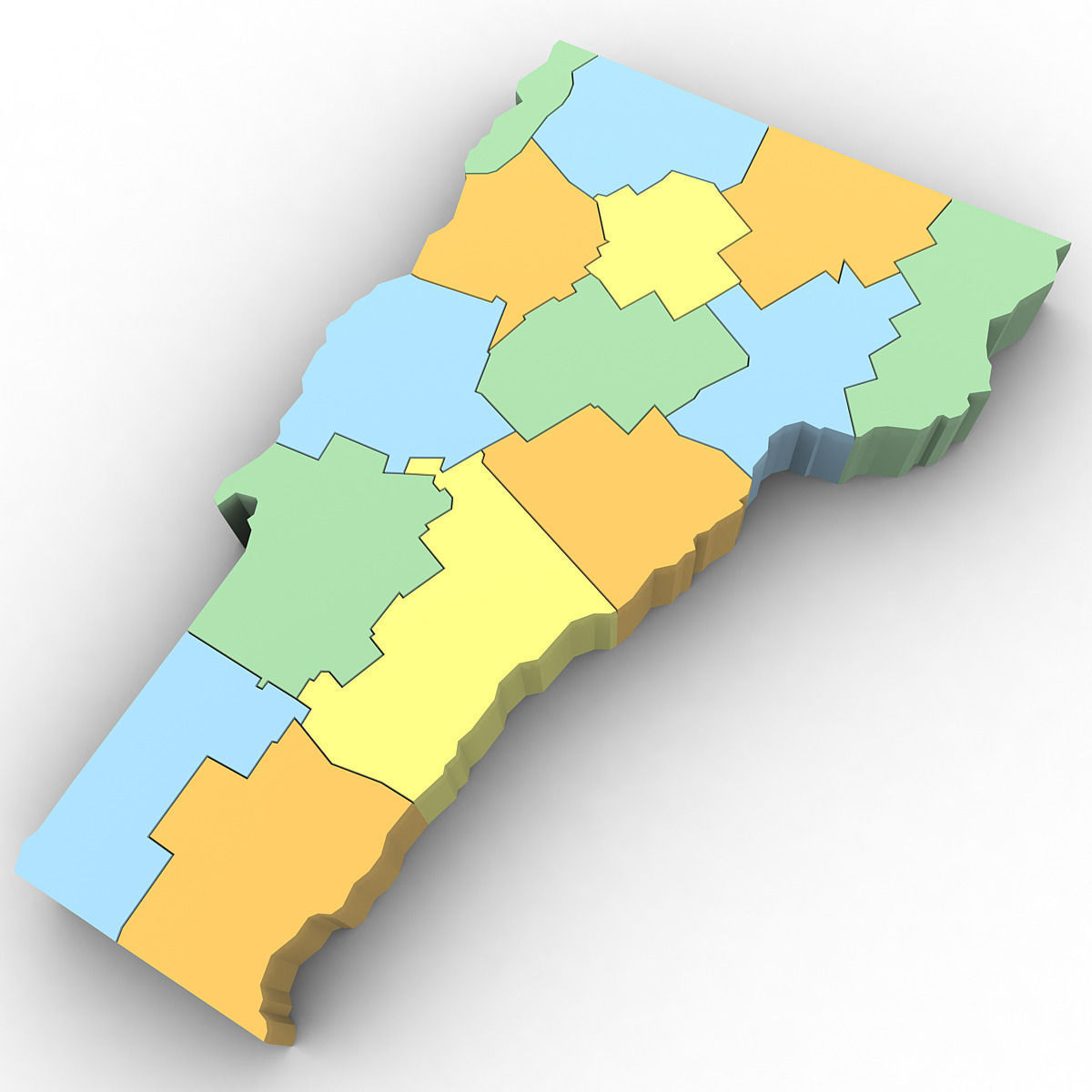 Vermont Political Map 3D model_1