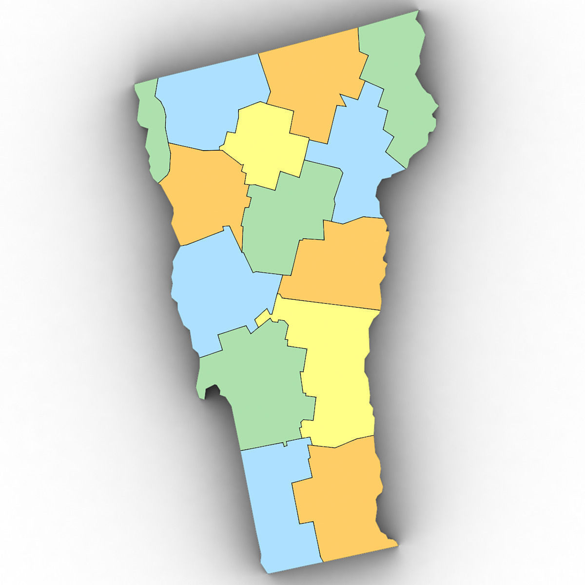 Vermont Political Map 3D model_7