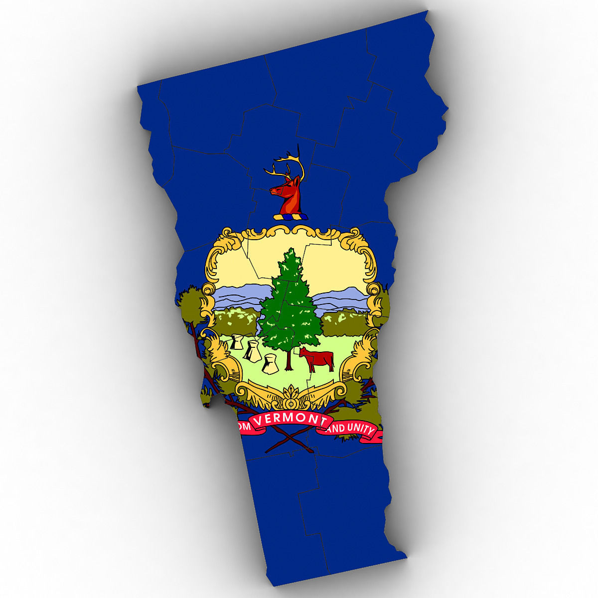 Vermont Political Map 3D model_6