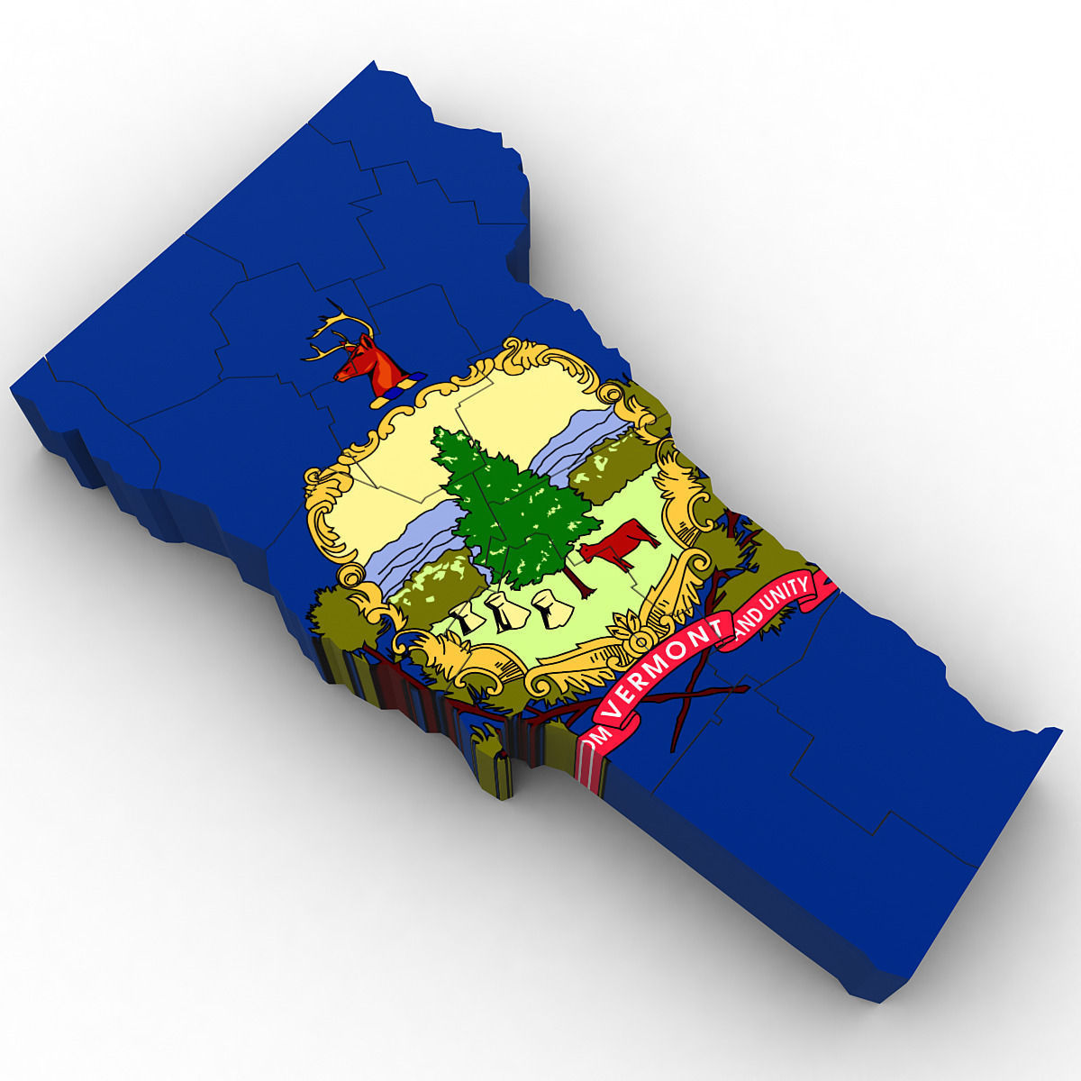 Vermont Political Map 3D model_2