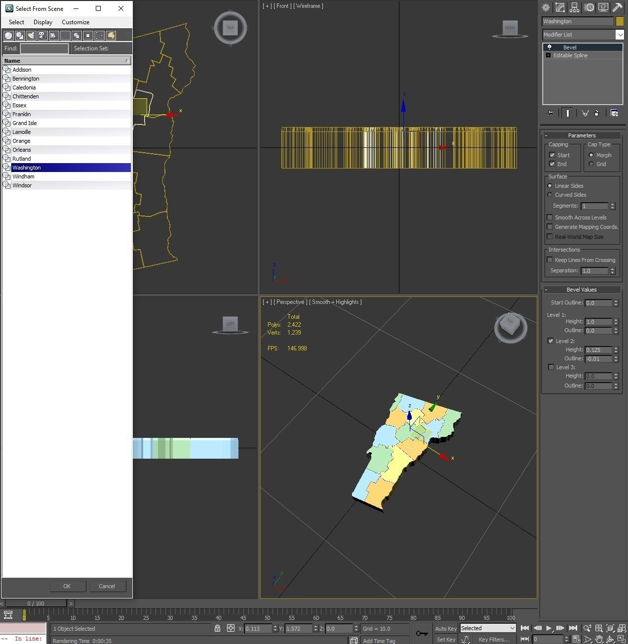 Vermont Political Map 3D model_8
