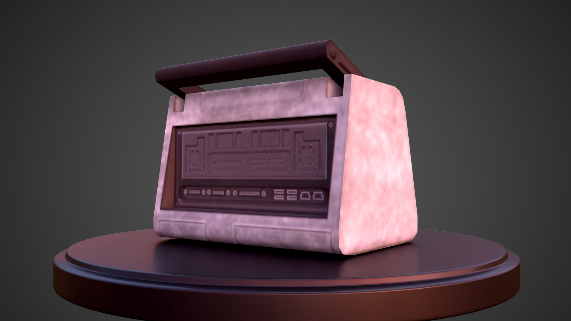 Defibrillator old radio Low-poly 3D model_3