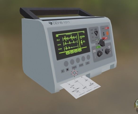 Defibrillator old radio Low-poly 3D model_15