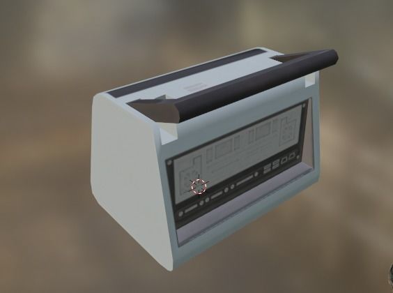 Defibrillator old radio Low-poly 3D model_12