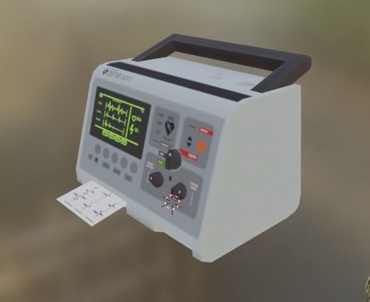 Defibrillator old radio Low-poly 3D model_11