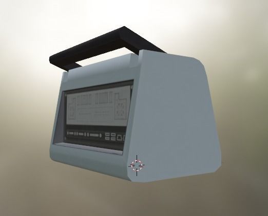 Defibrillator old radio Low-poly 3D model_14