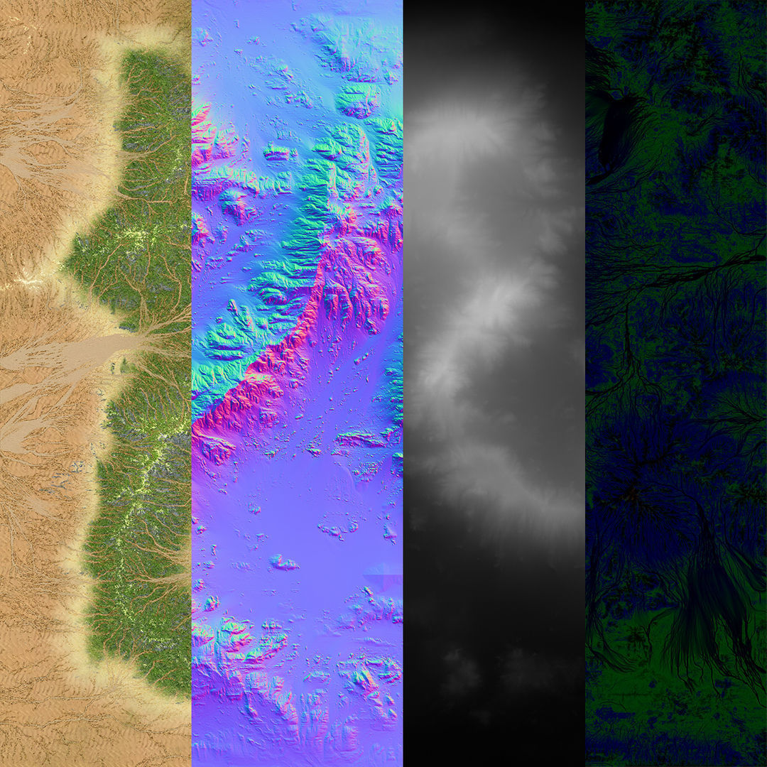 Tropical Island Terrain 1 Low-poly 3D model_4