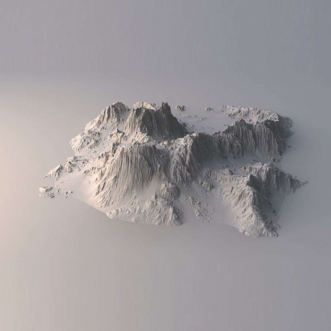 Tropical Island Terrain 1 Low-poly 3D model_6