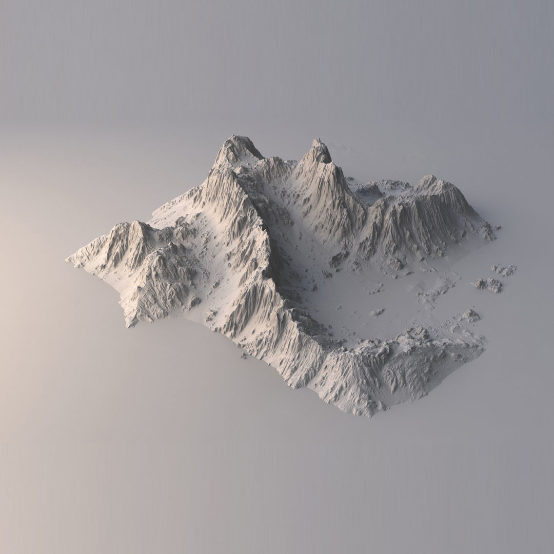 Tropical Island Terrain 1 Low-poly 3D model_5