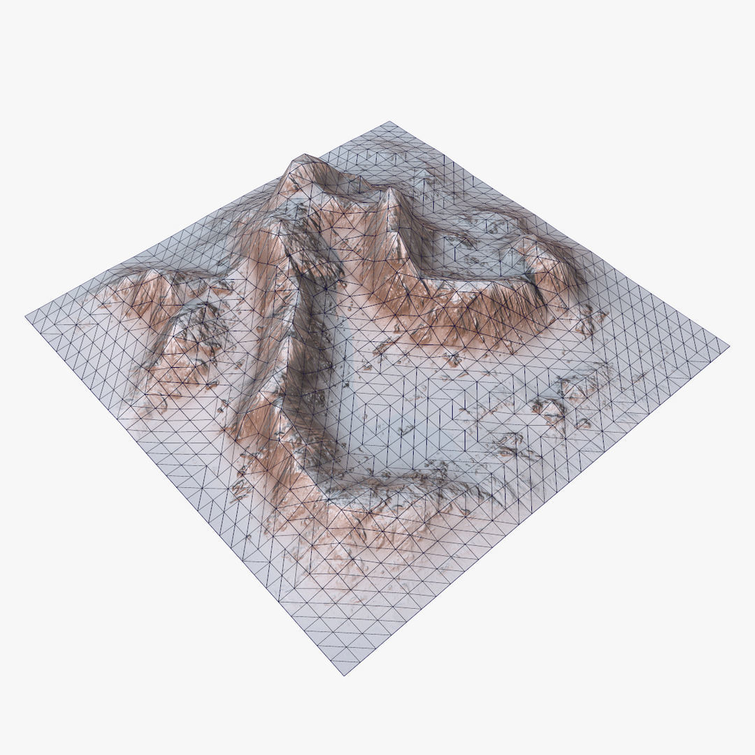 Tropical Island Terrain 1 Low-poly 3D model_16