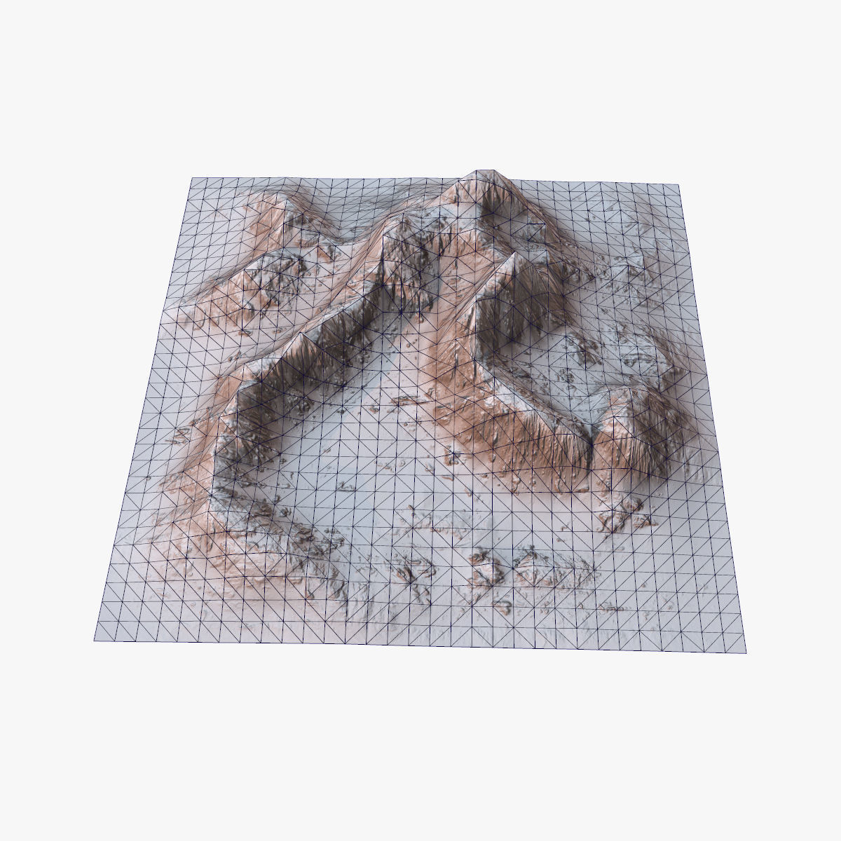 Tropical Island Terrain 1 Low-poly 3D model_15