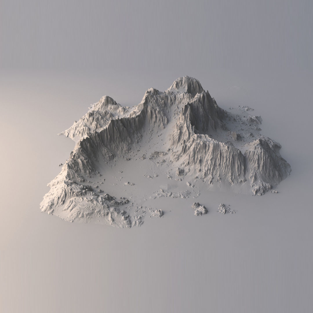Tropical Island Terrain 1 Low-poly 3D model_10