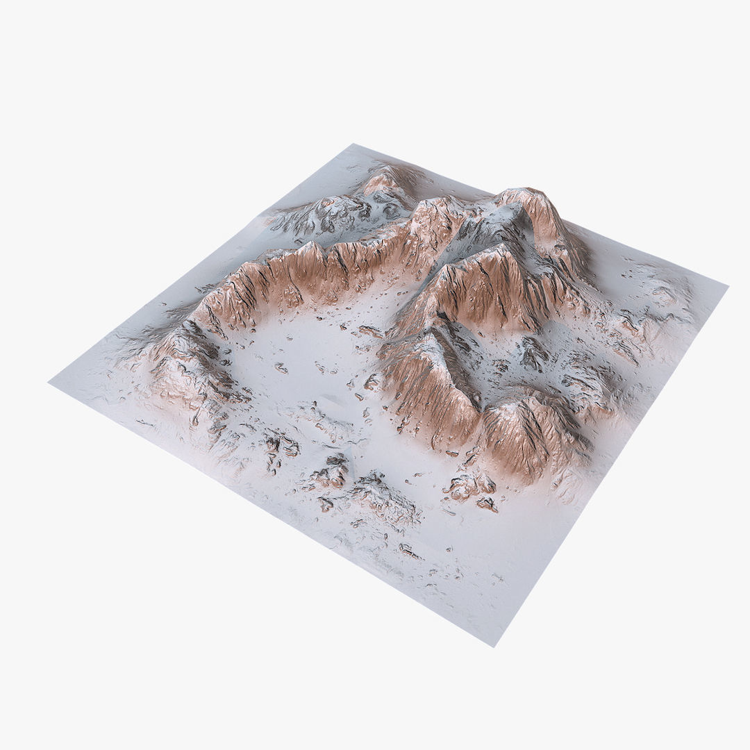 Tropical Island Terrain 1 Low-poly 3D model_13