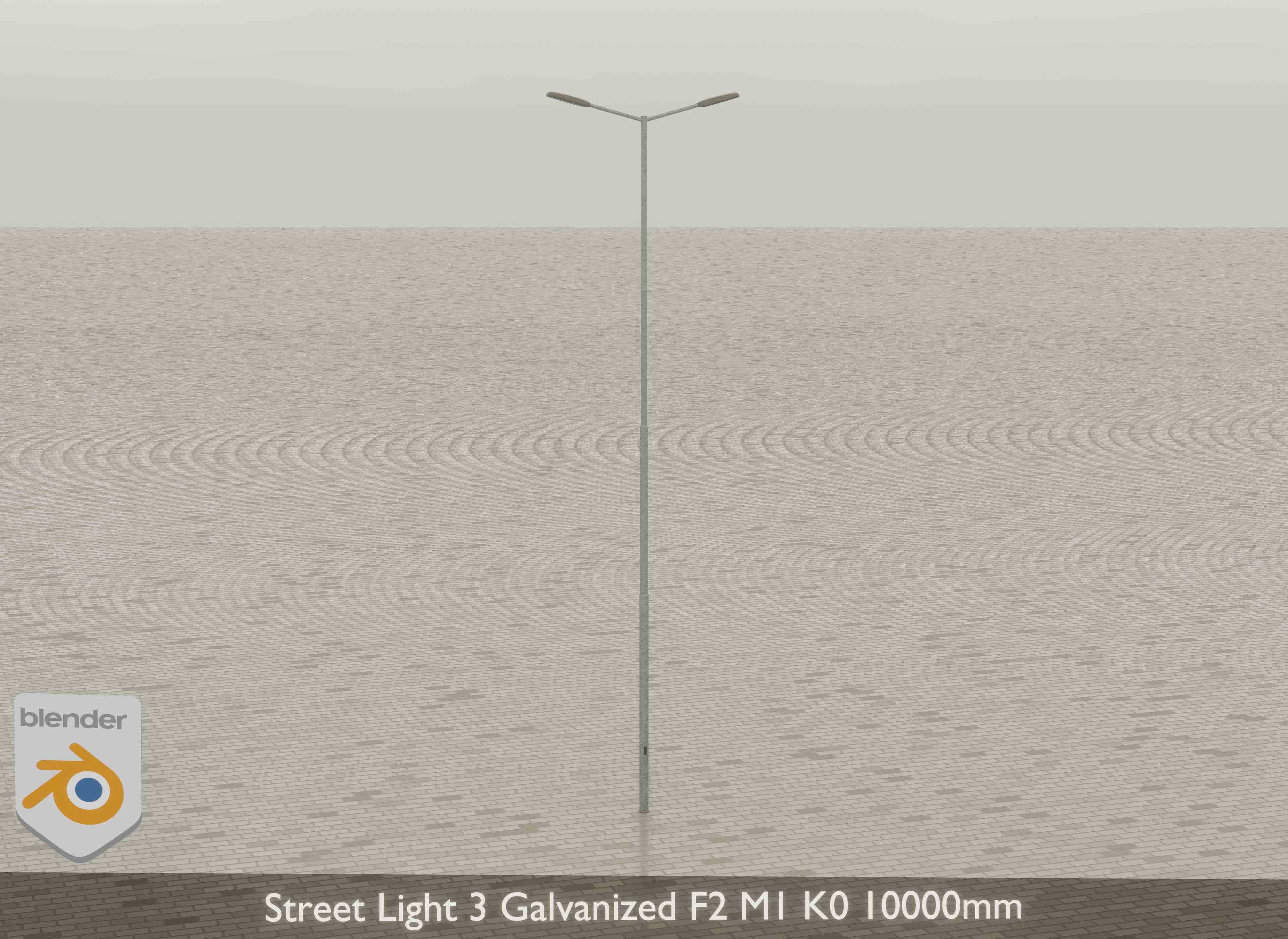 Street Light 3 Galvanized F2 M1 K0 10000 mm Low-poly 3D model_18