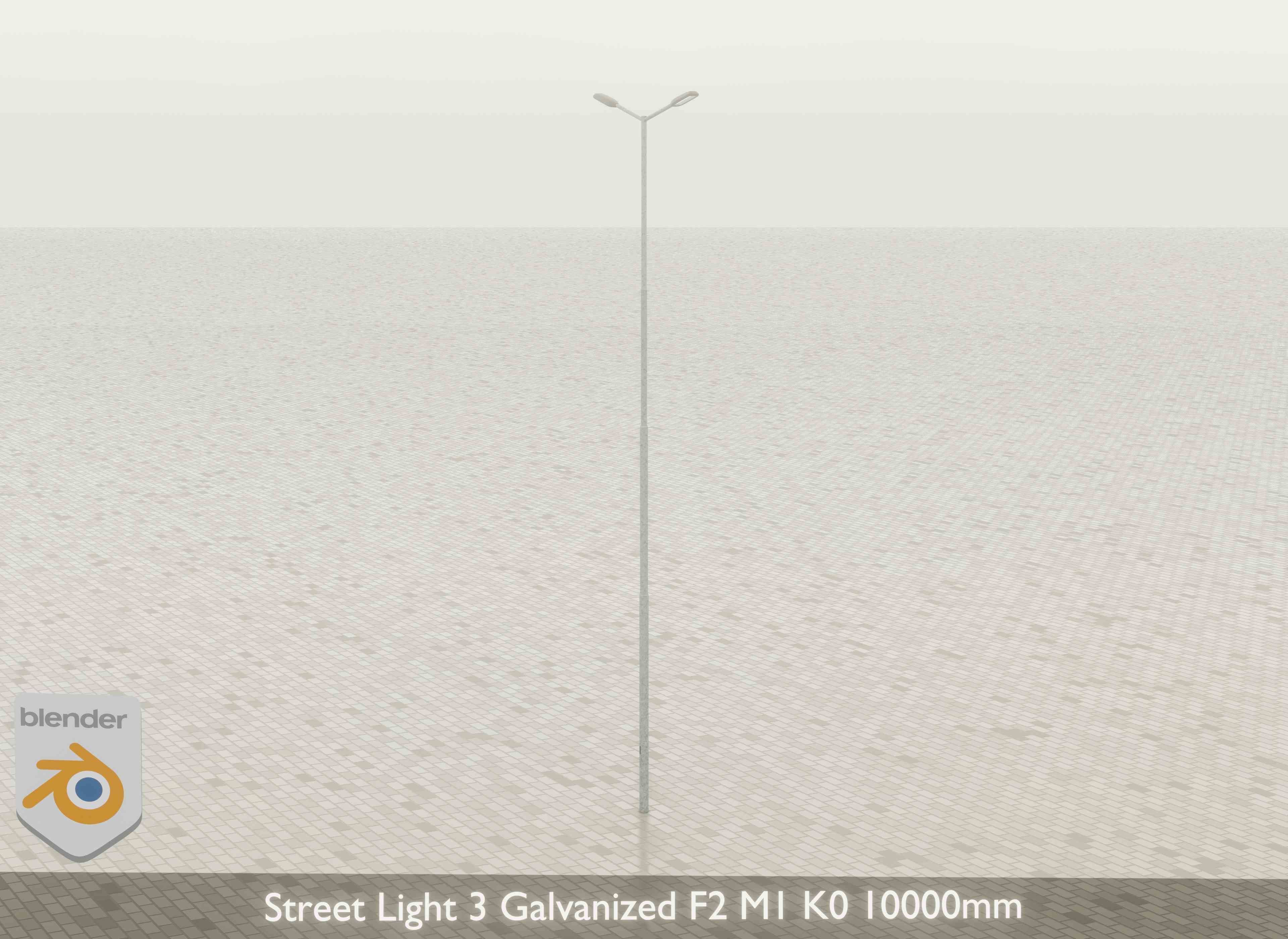 Street Light 3 Galvanized F2 M1 K0 10000 mm Low-poly 3D model_22