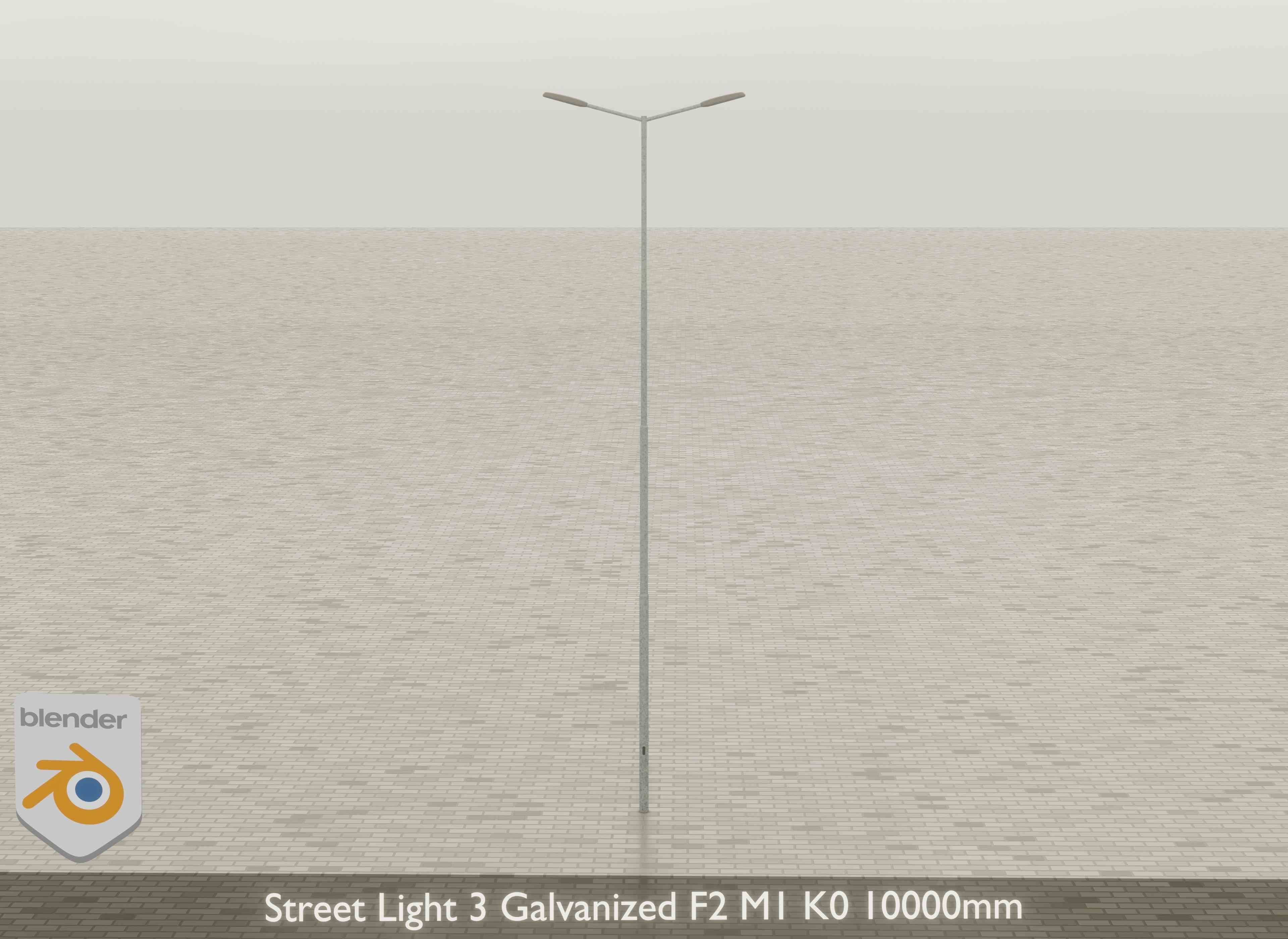 Street Light 3 Galvanized F2 M1 K0 10000 mm Low-poly 3D model_19