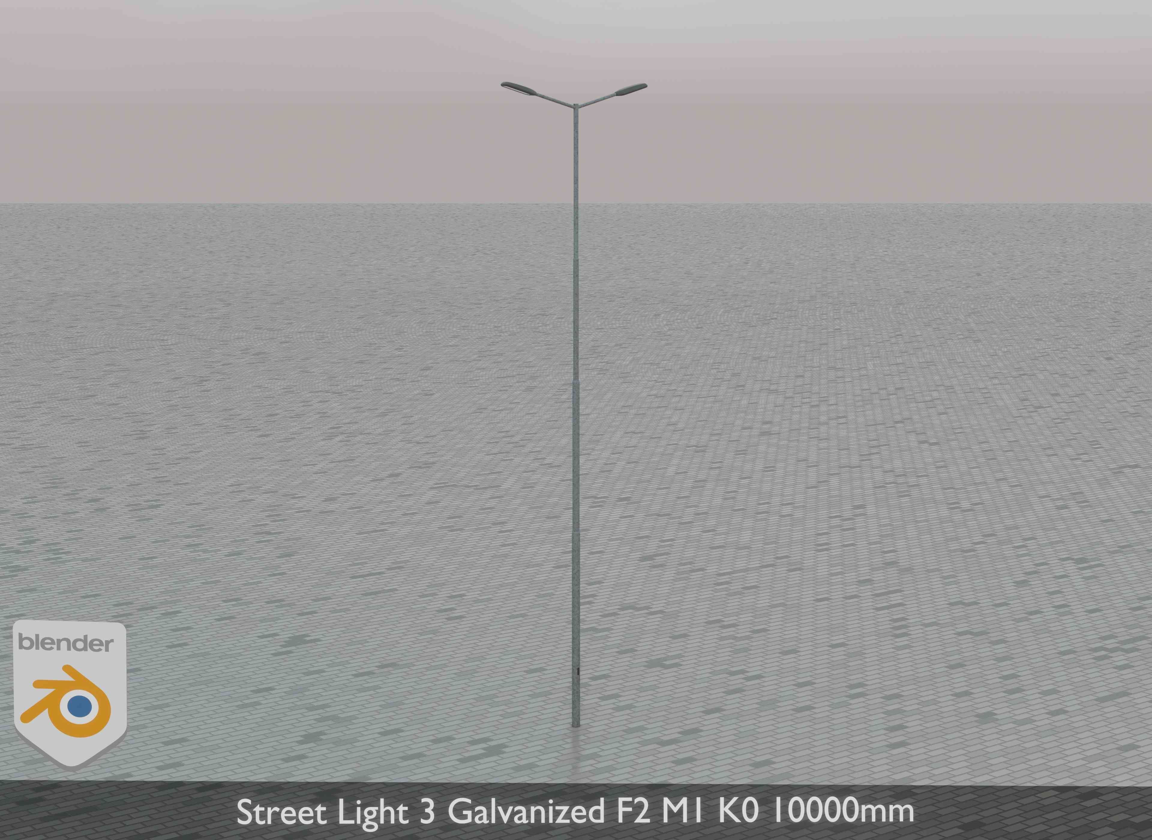 Street Light 3 Galvanized F2 M1 K0 10000 mm Low-poly 3D model_35
