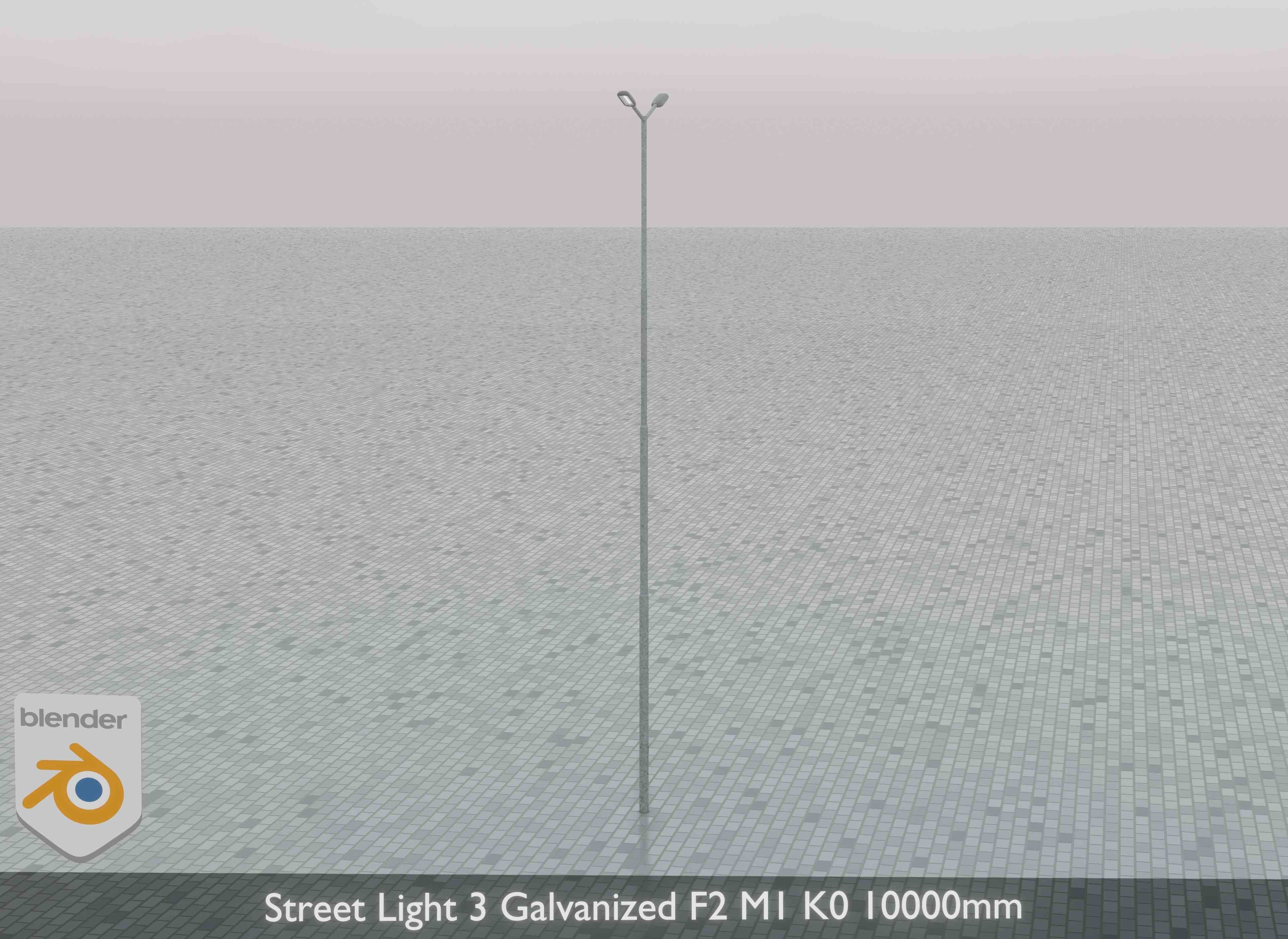 Street Light 3 Galvanized F2 M1 K0 10000 mm Low-poly 3D model_33