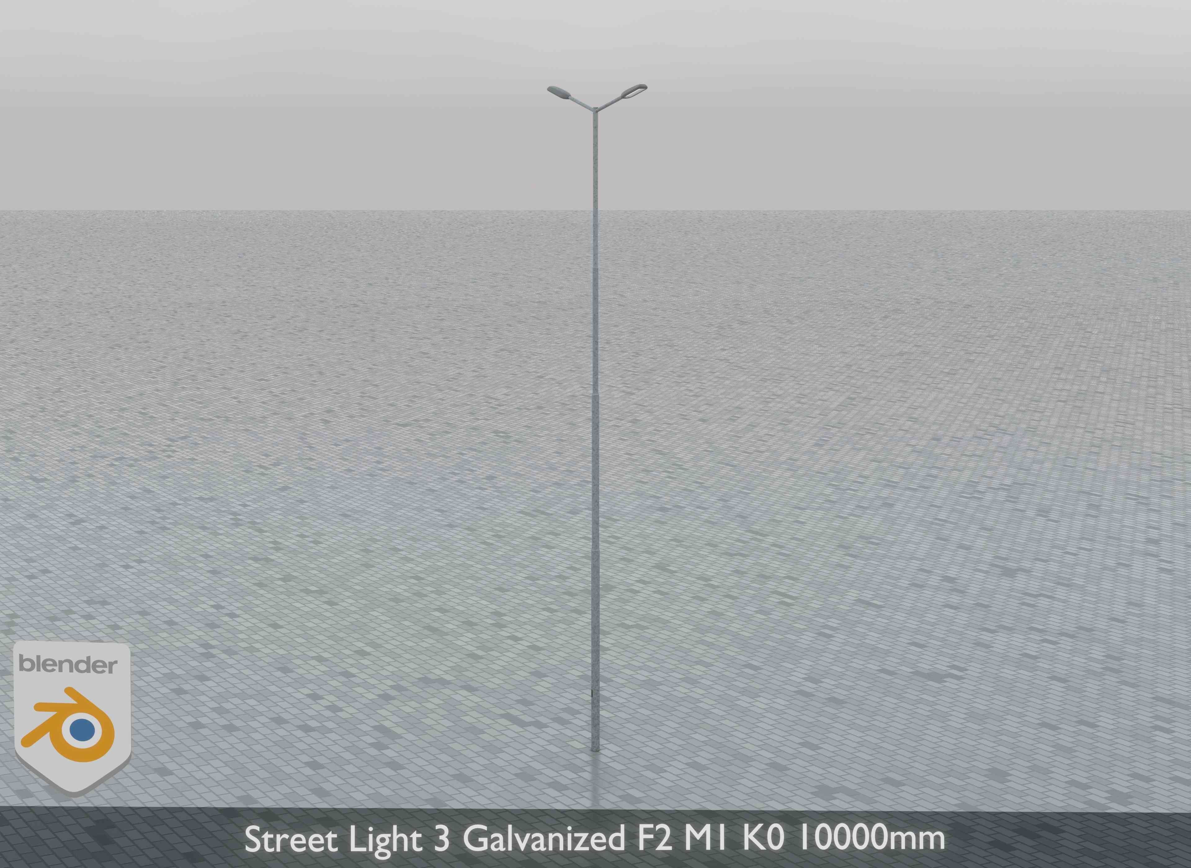 Street Light 3 Galvanized F2 M1 K0 10000 mm Low-poly 3D model_4