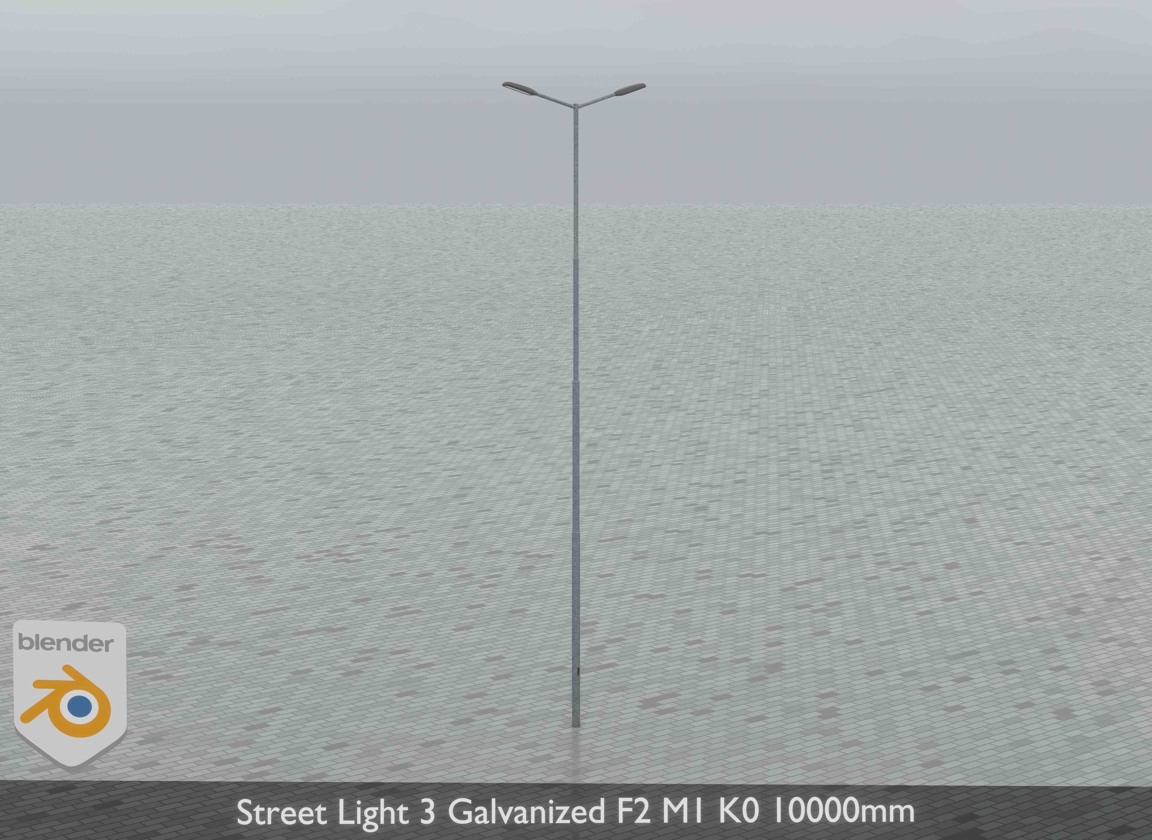 Street Light 3 Galvanized F2 M1 K0 10000 mm Low-poly 3D model_8