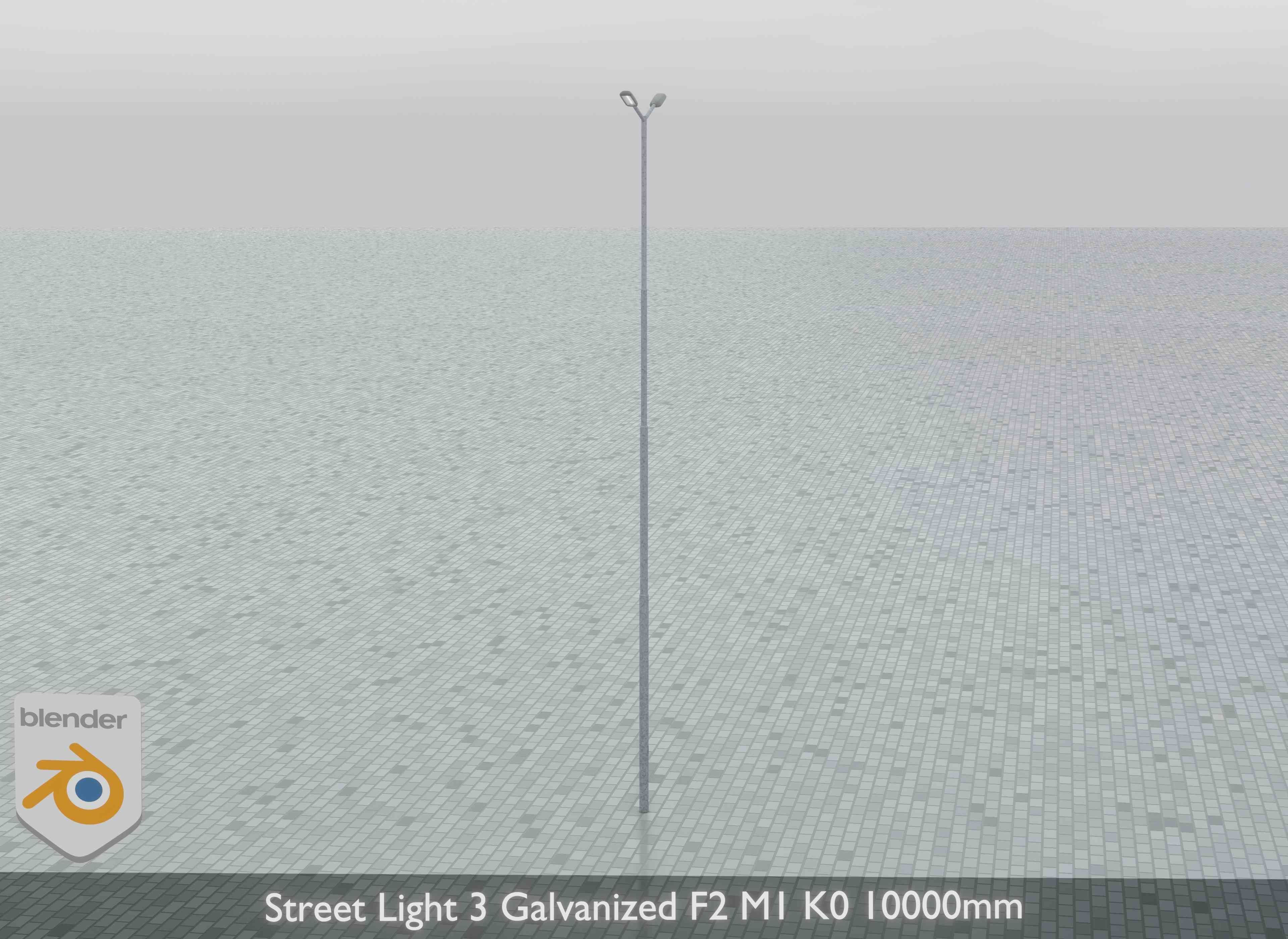 Street Light 3 Galvanized F2 M1 K0 10000 mm Low-poly 3D model_6
