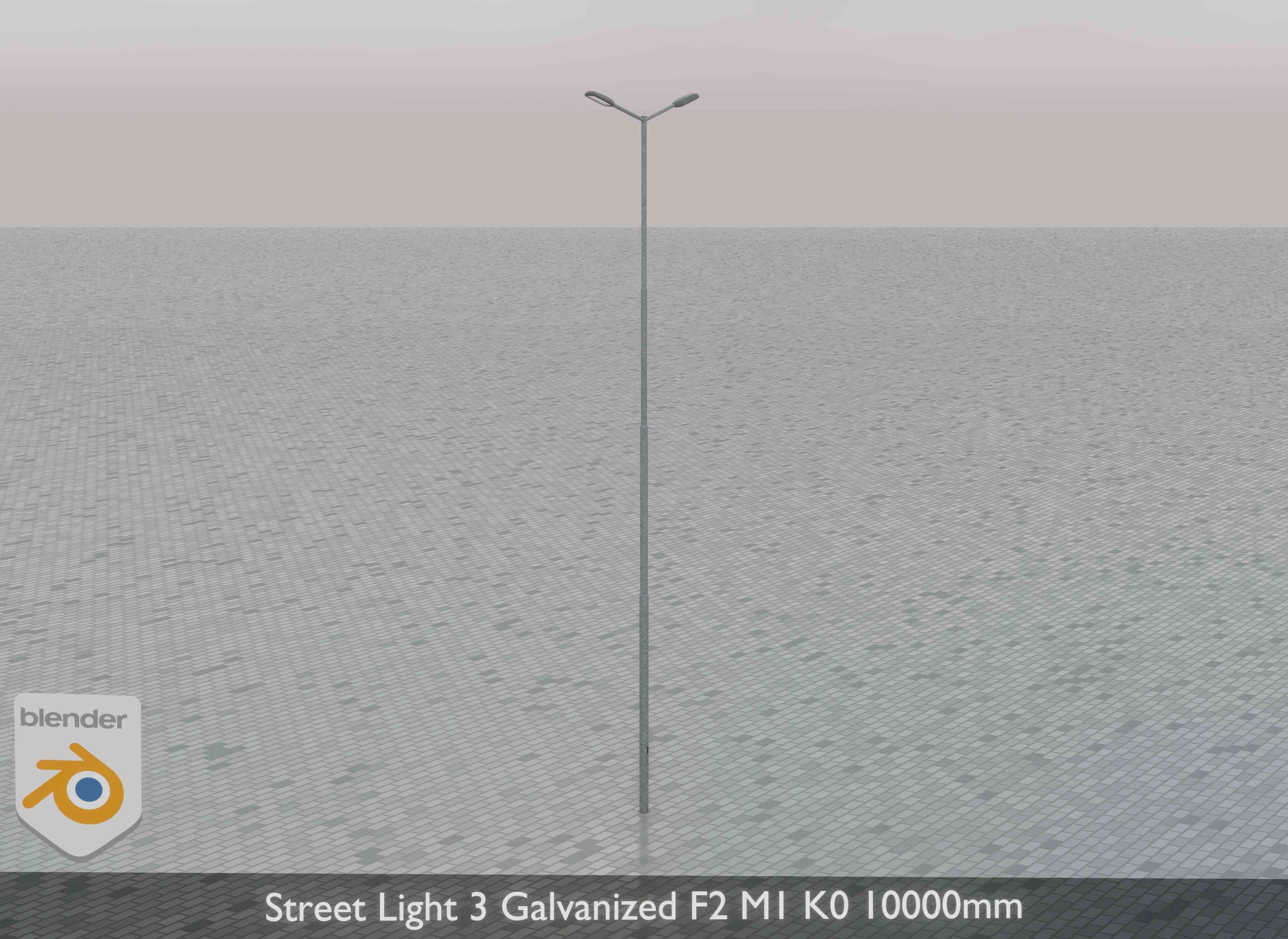 Street Light 3 Galvanized F2 M1 K0 10000 mm Low-poly 3D model_34