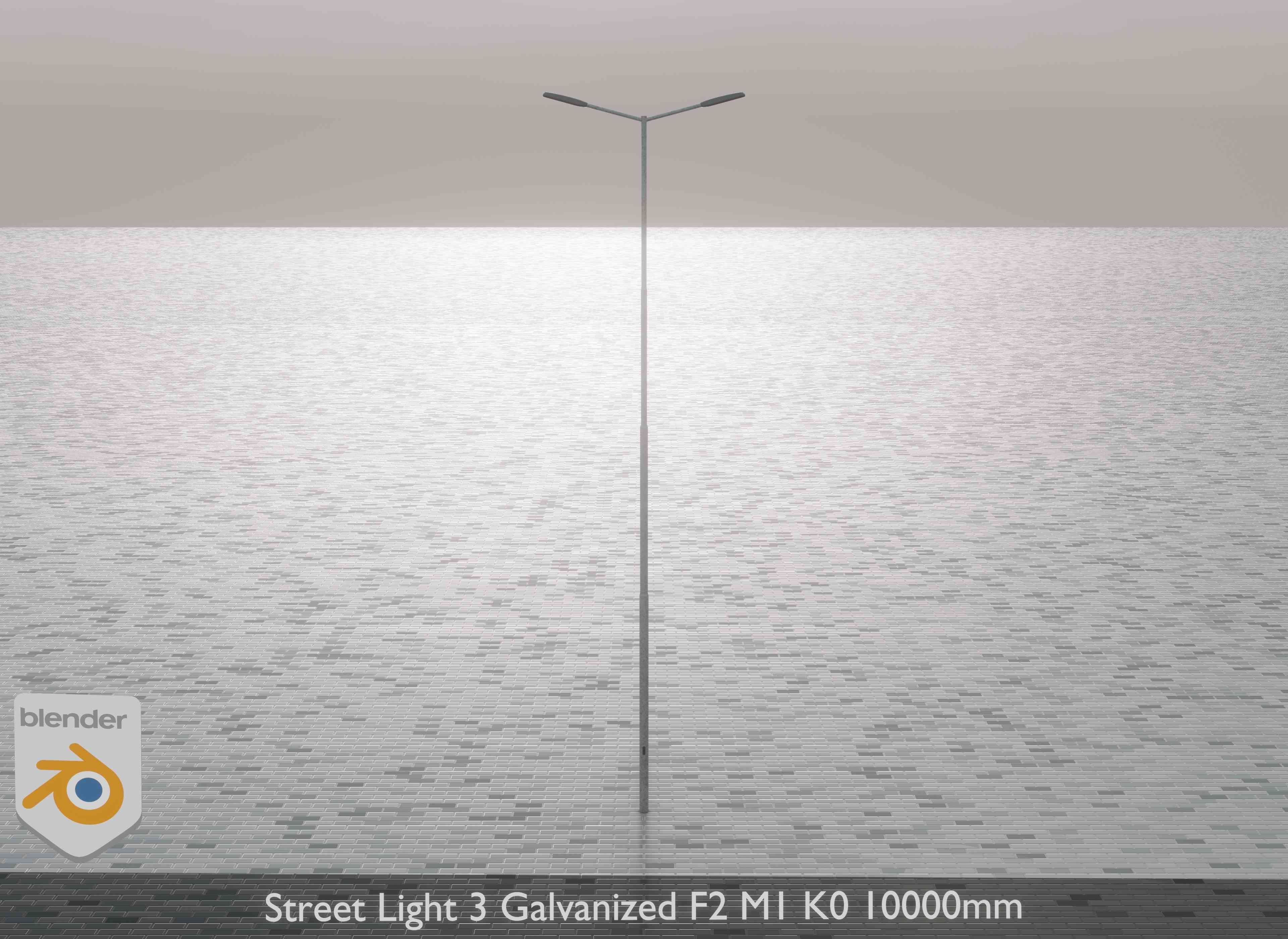 Street Light 3 Galvanized F2 M1 K0 10000 mm Low-poly 3D model_1